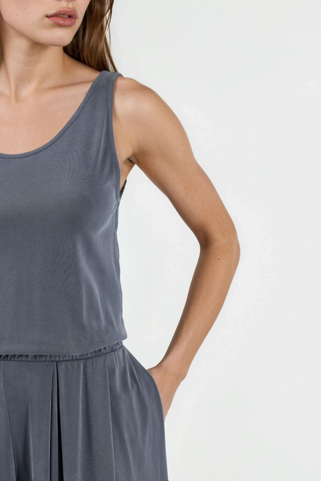 BUSEM Pleated Modal Jumpsuit