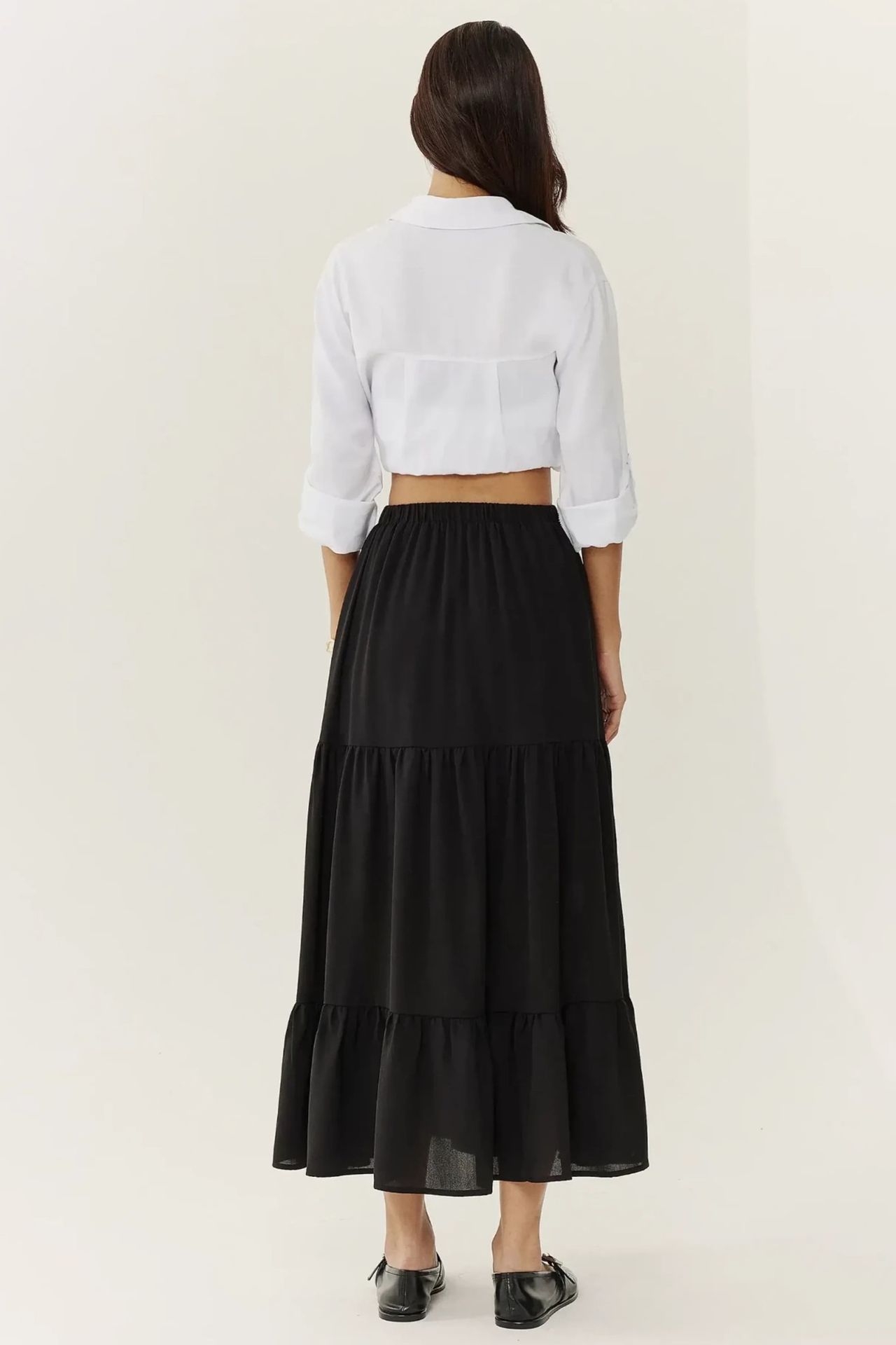 High Waist Maxi Skirt with Slit 4