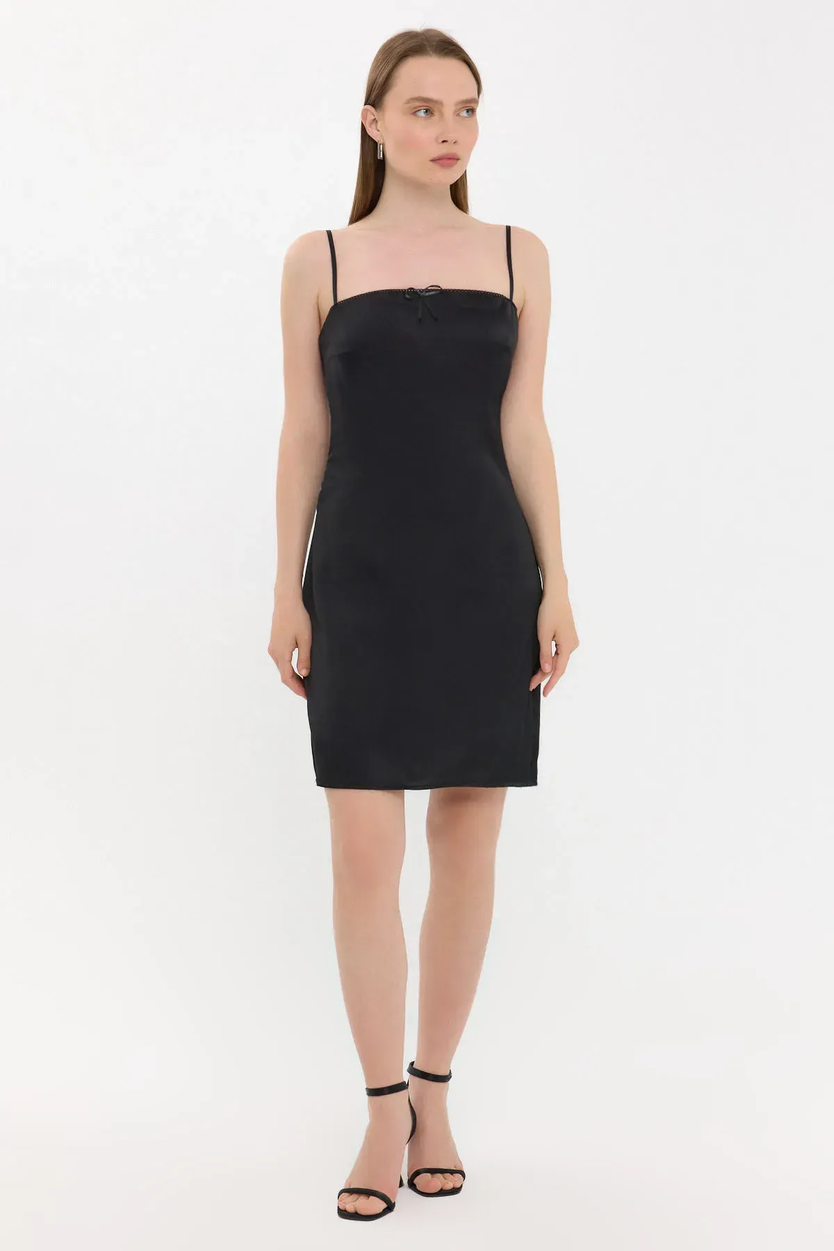 Spaghetti Strap Tie-Front Mini Dress 1