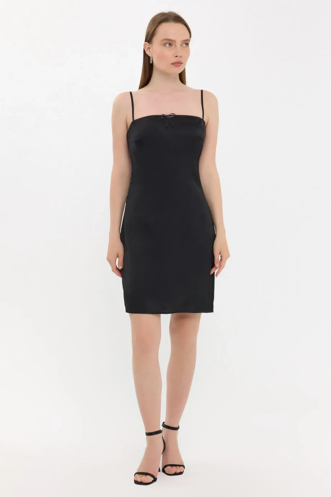 Spaghetti Strap Tie-Front Mini Dress