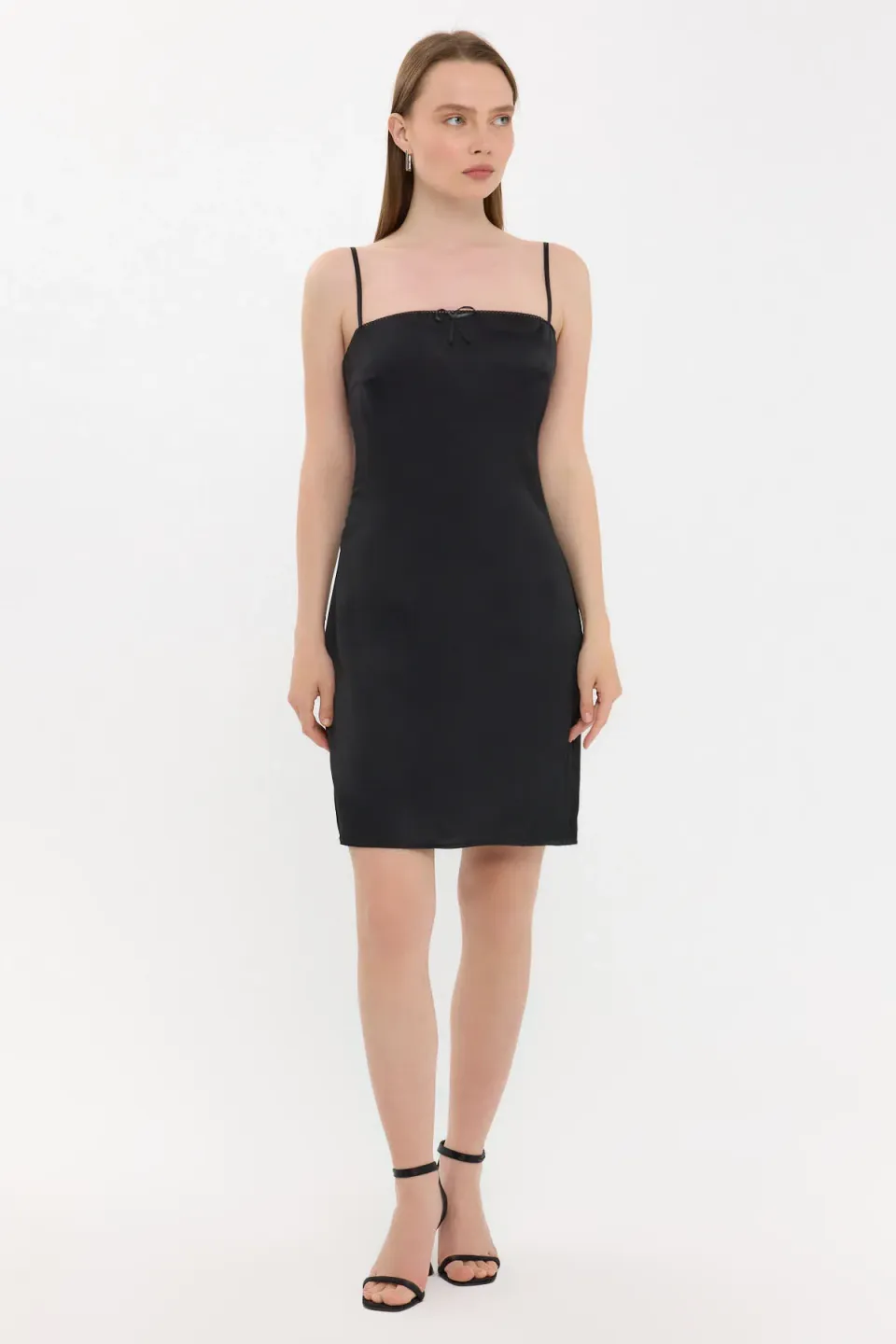 Spaghetti Strap Tie-Front Mini Dress