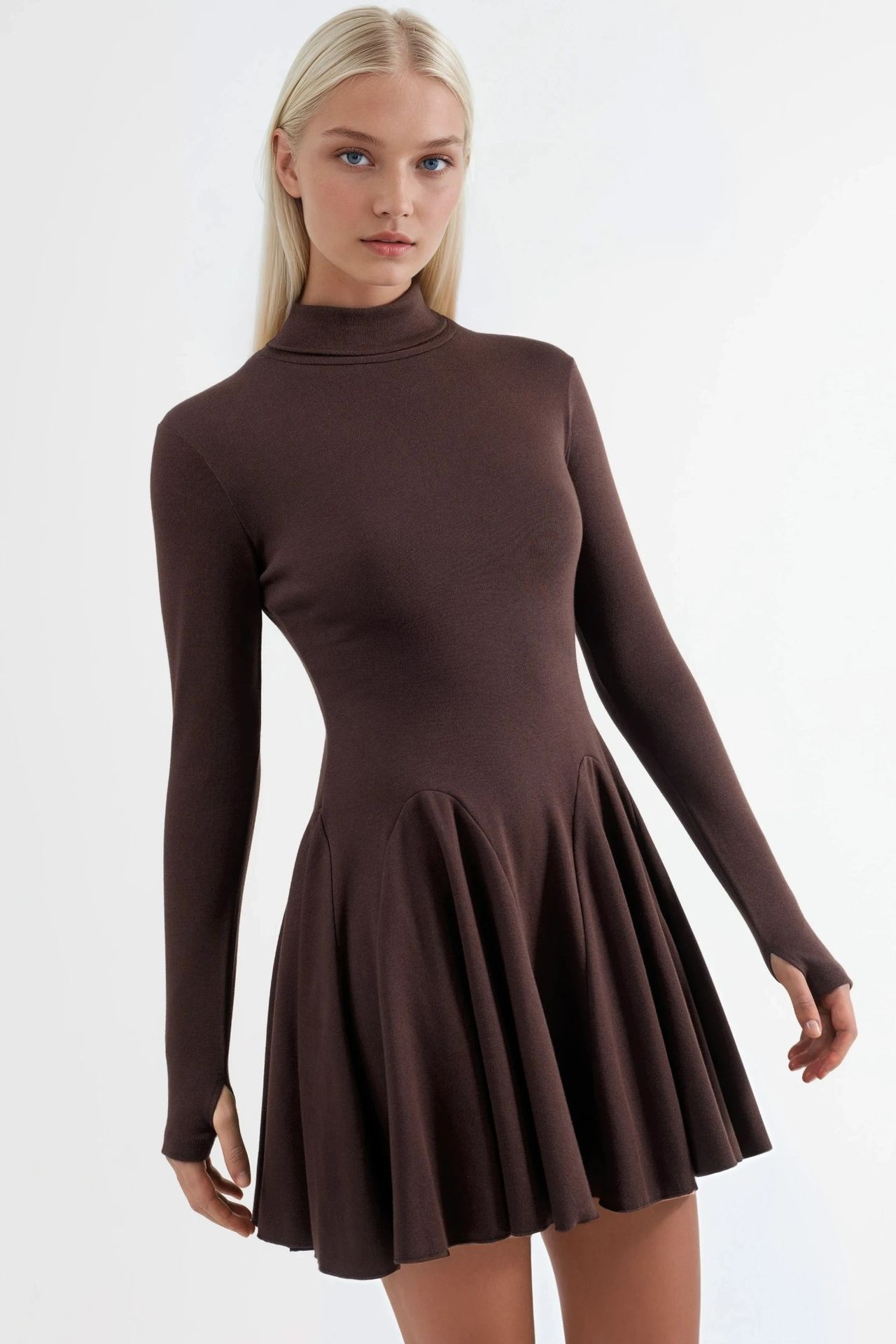BUSEM Mini Turtleneck Jersey Dress 2