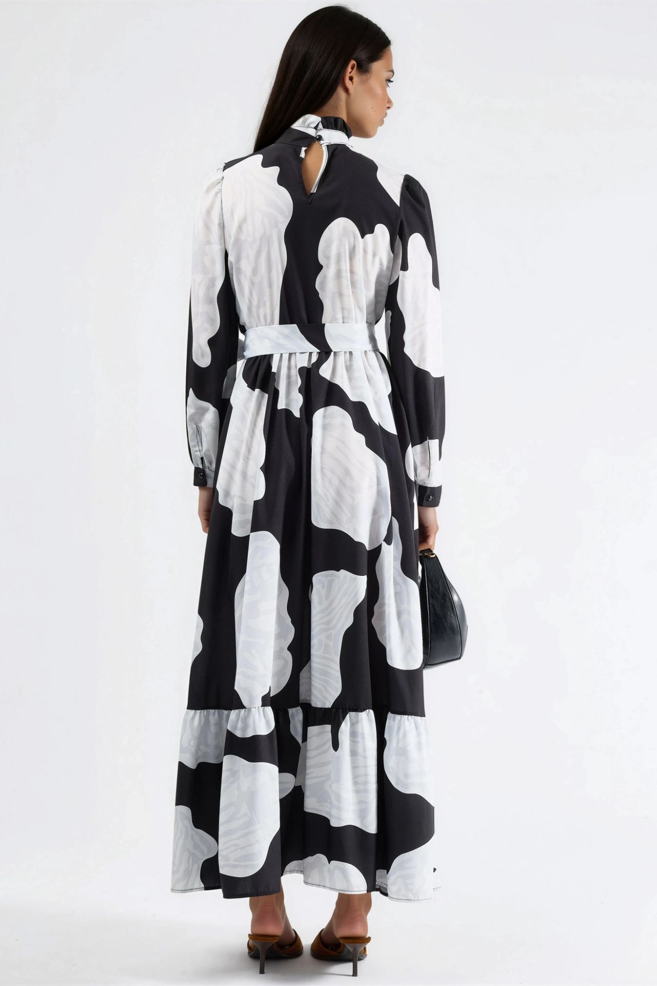 MSN Maxi Dress with Tie Detail and Half Turtleneck 4