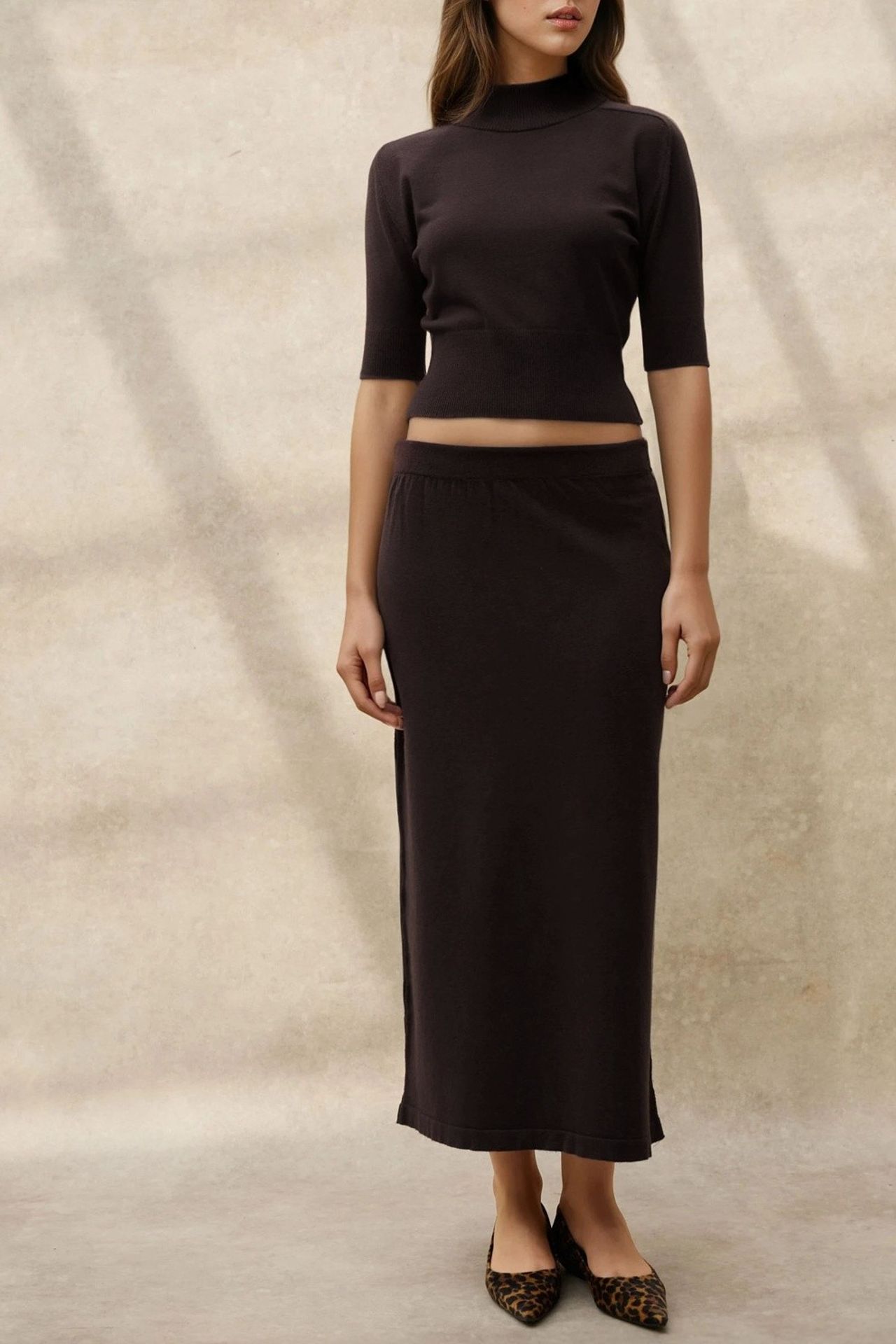 Textured Turtleneck Crop Sweater 5