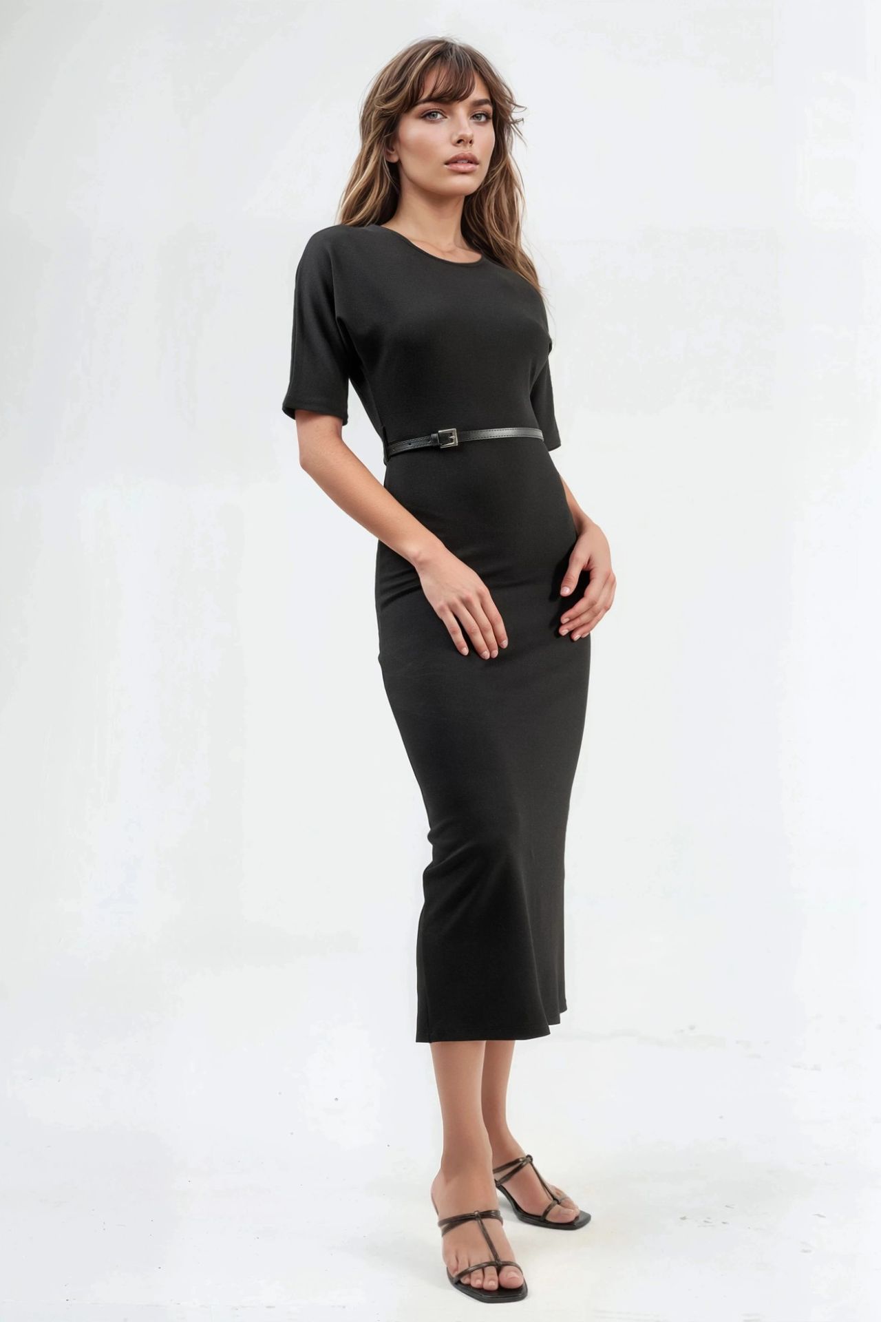 BUSEM Belted Short Sleeve Midi Dress 2