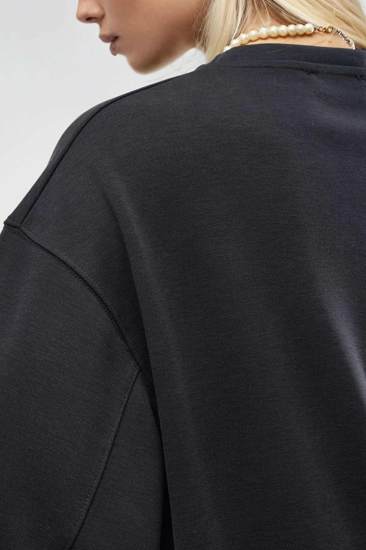 BUSEM Oversize Bisiklet Yaka Tişört 5