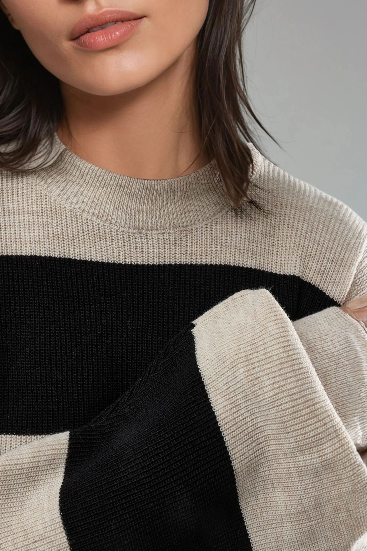 MY FASHION Striped Mini Dress with Crew Neck 6