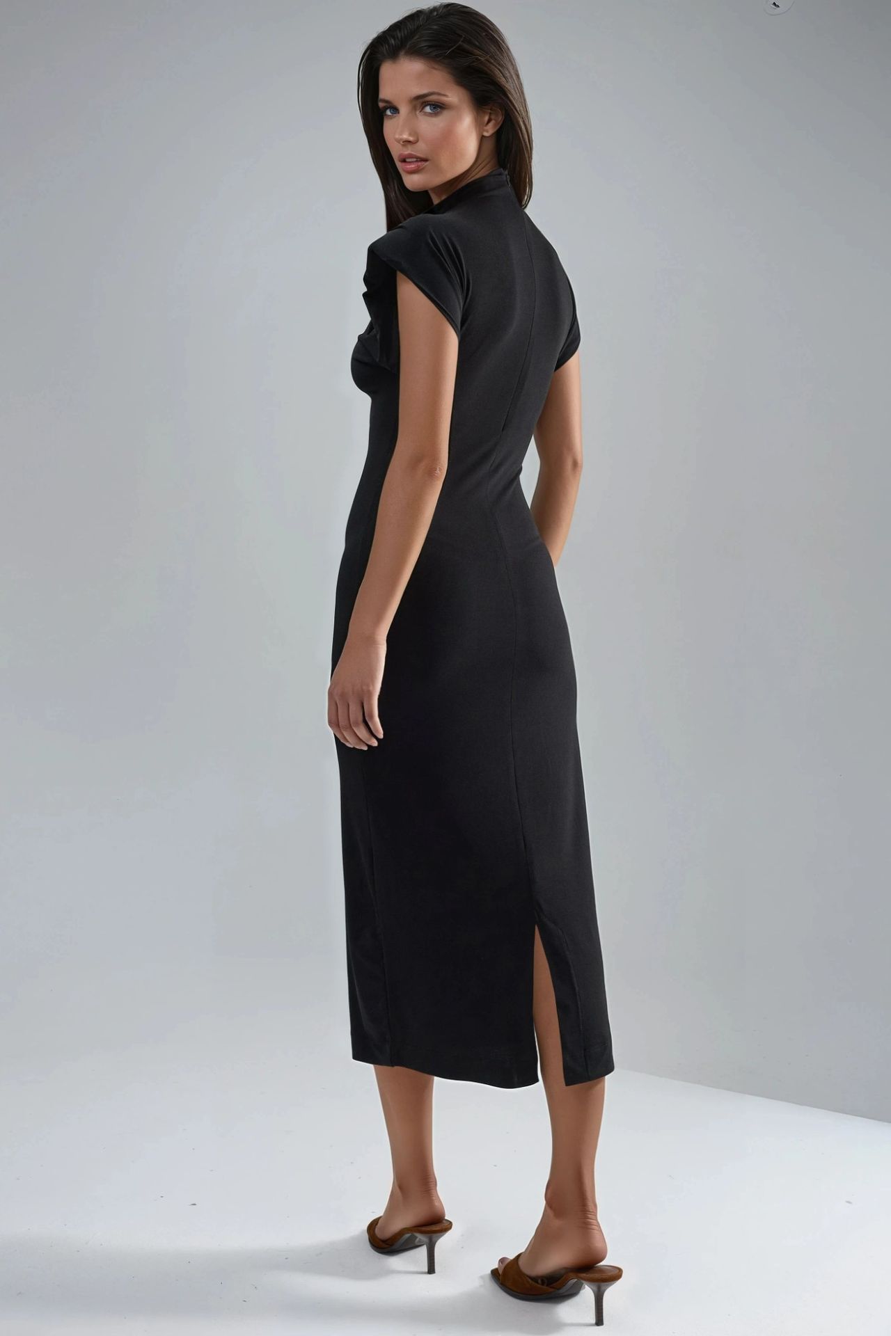 BUSEM Padded Slit Detailed Midi Dress 2