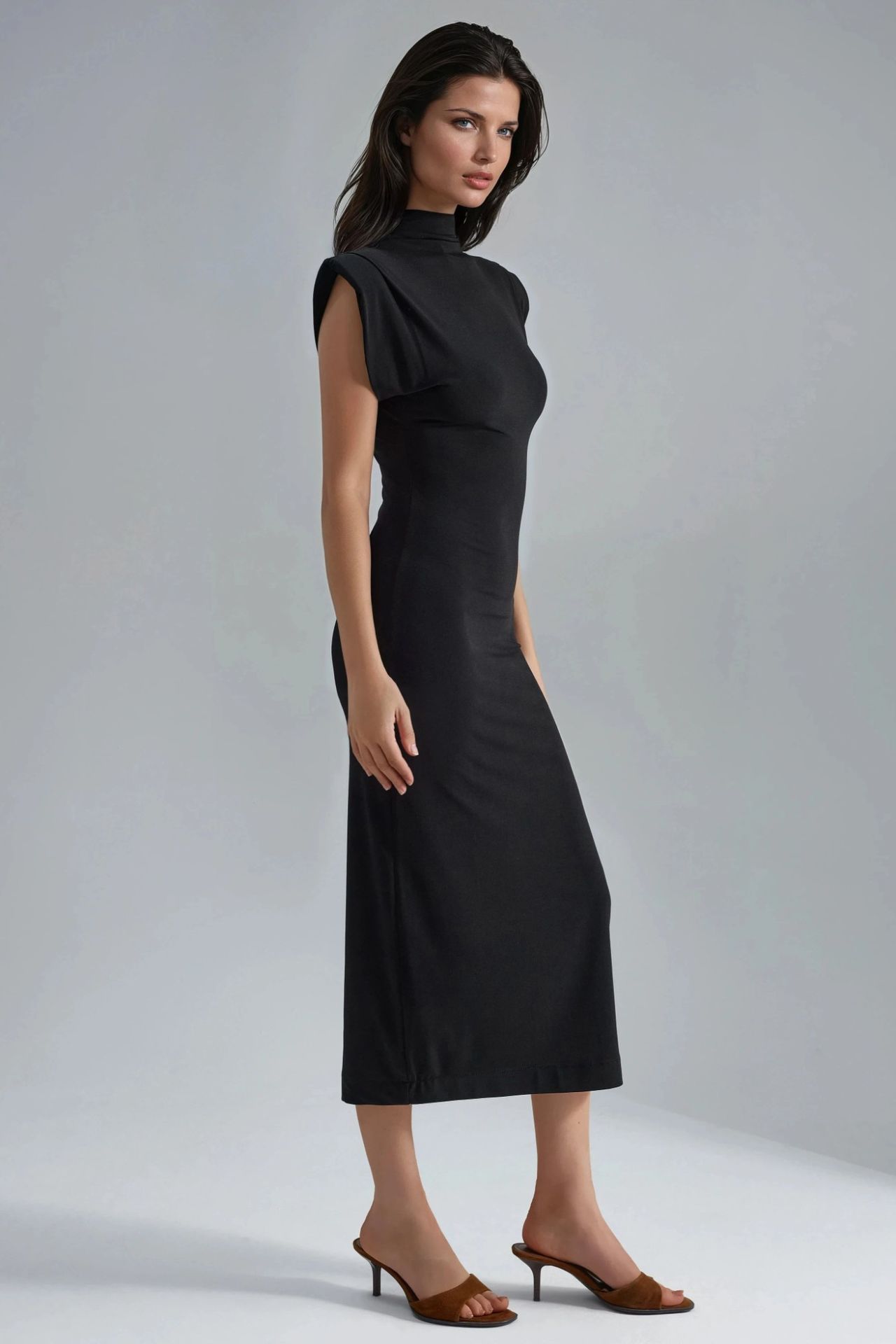 BUSEM Padded Slit Detailed Midi Dress 3