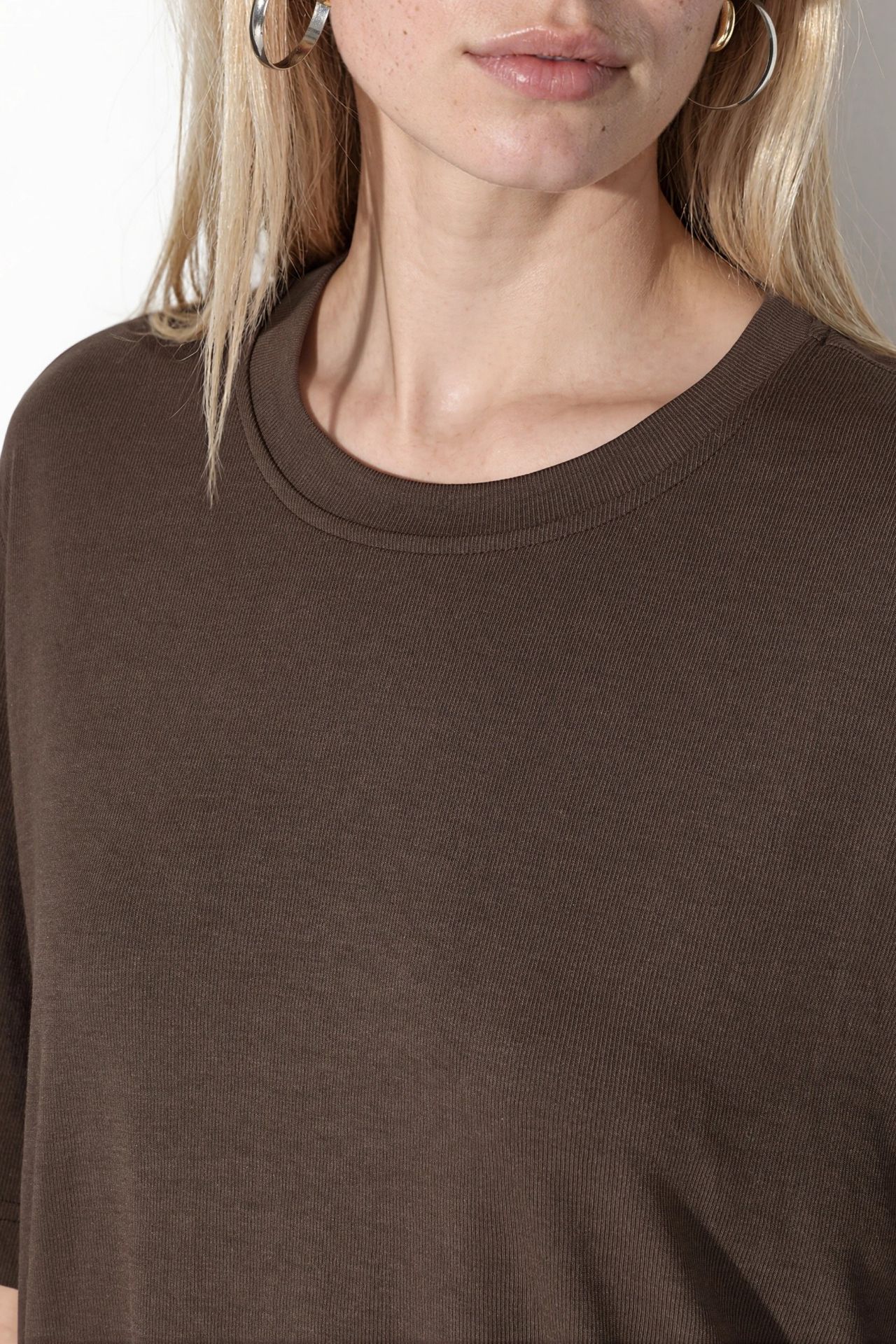 BUSEM Oversized Crew Neck Ribbed T-Shirt 5
