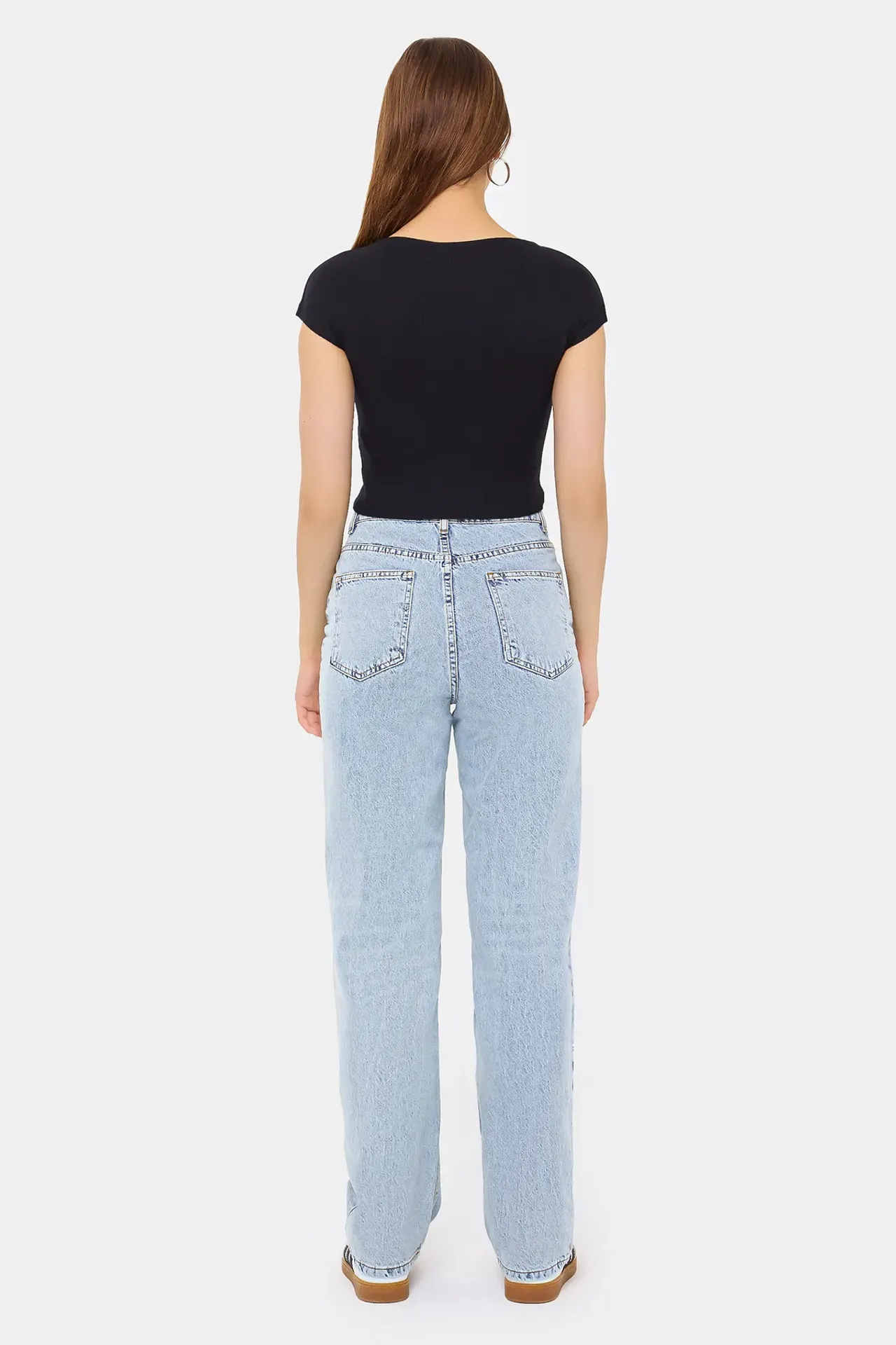 Basic Round Neck Short Sleeve Cropped Top