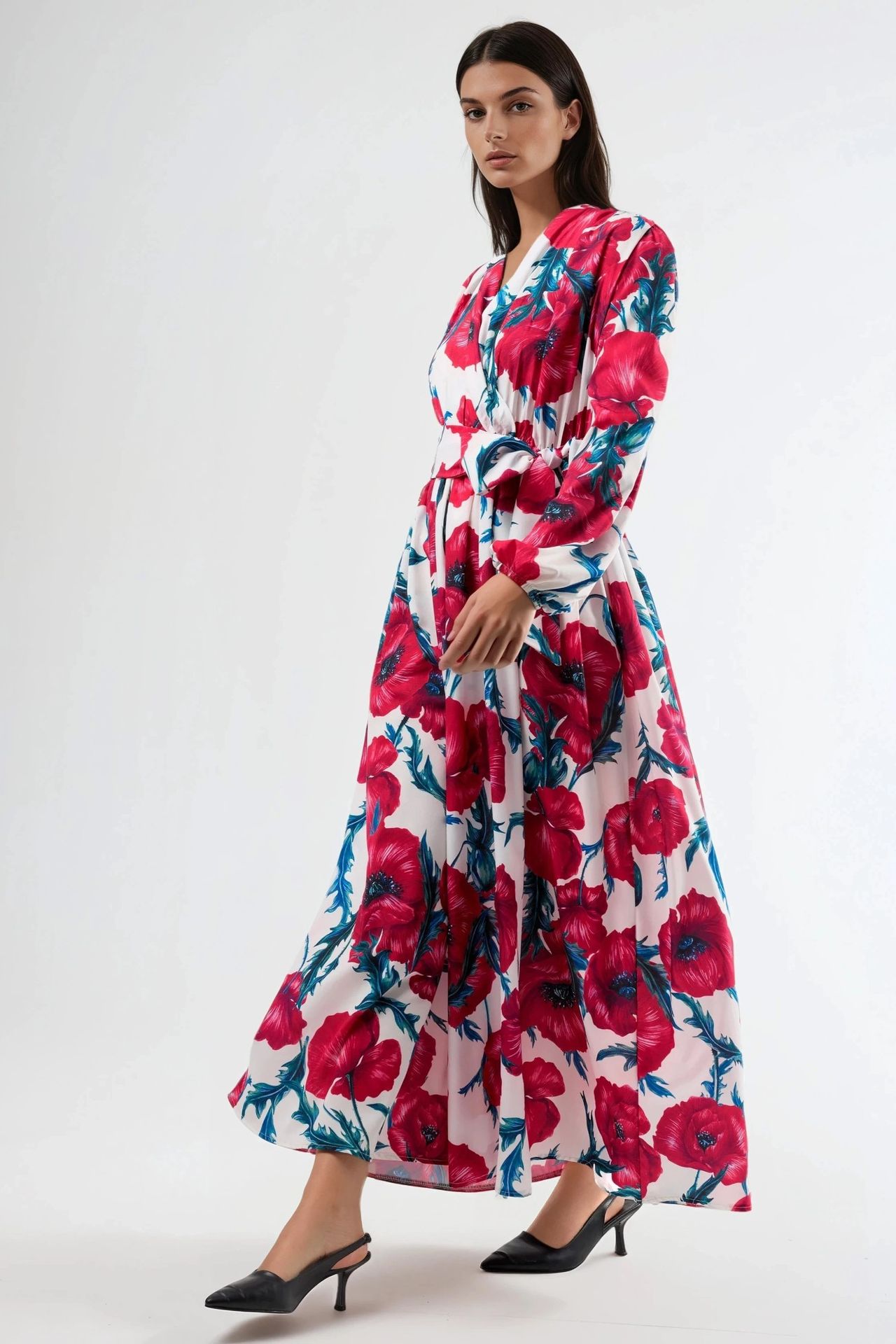 MSN Floral Tie-Front Maxi Dress 2