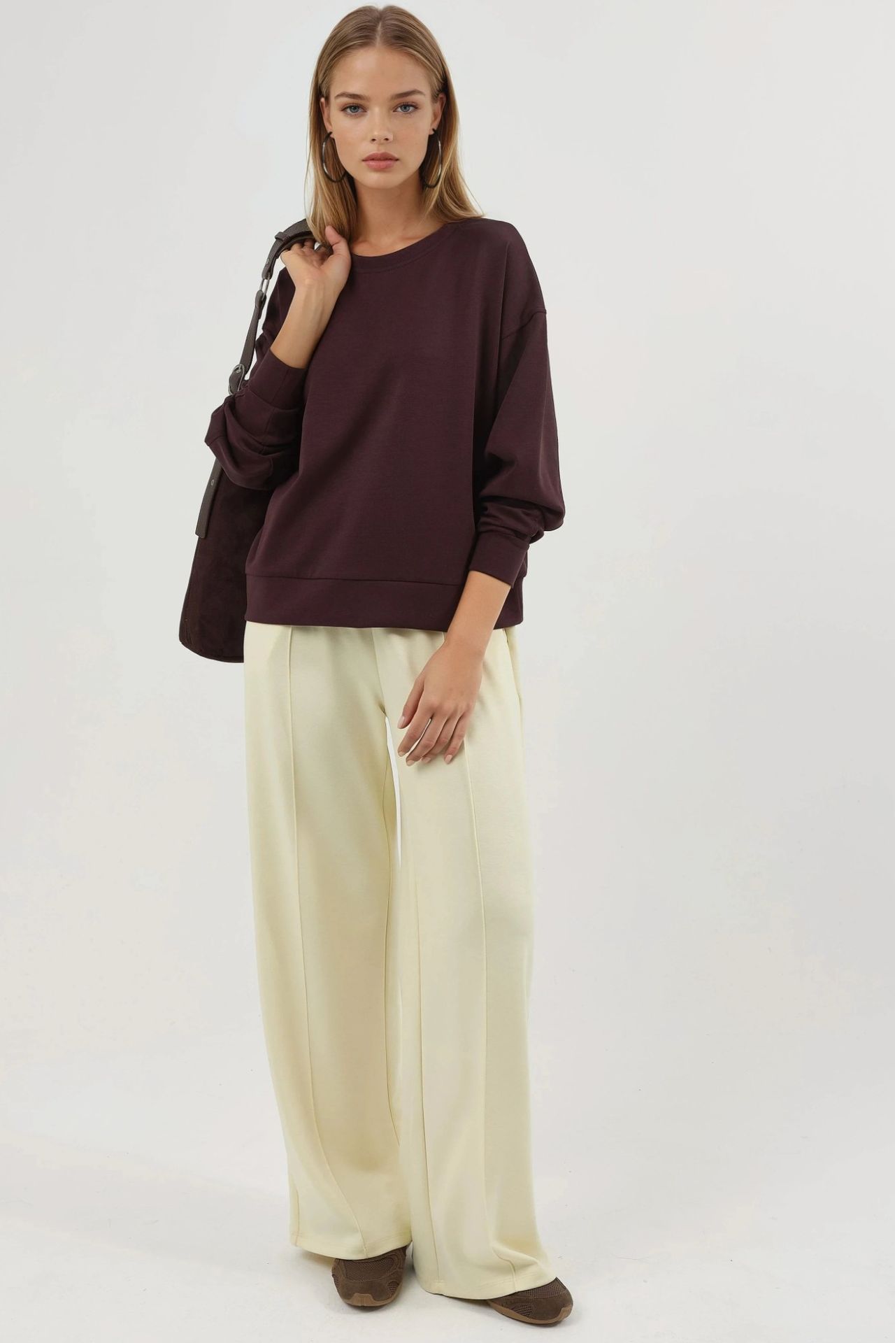 BUSEM Relaxed Fit Crew Neck Modal Sweatshirt 4