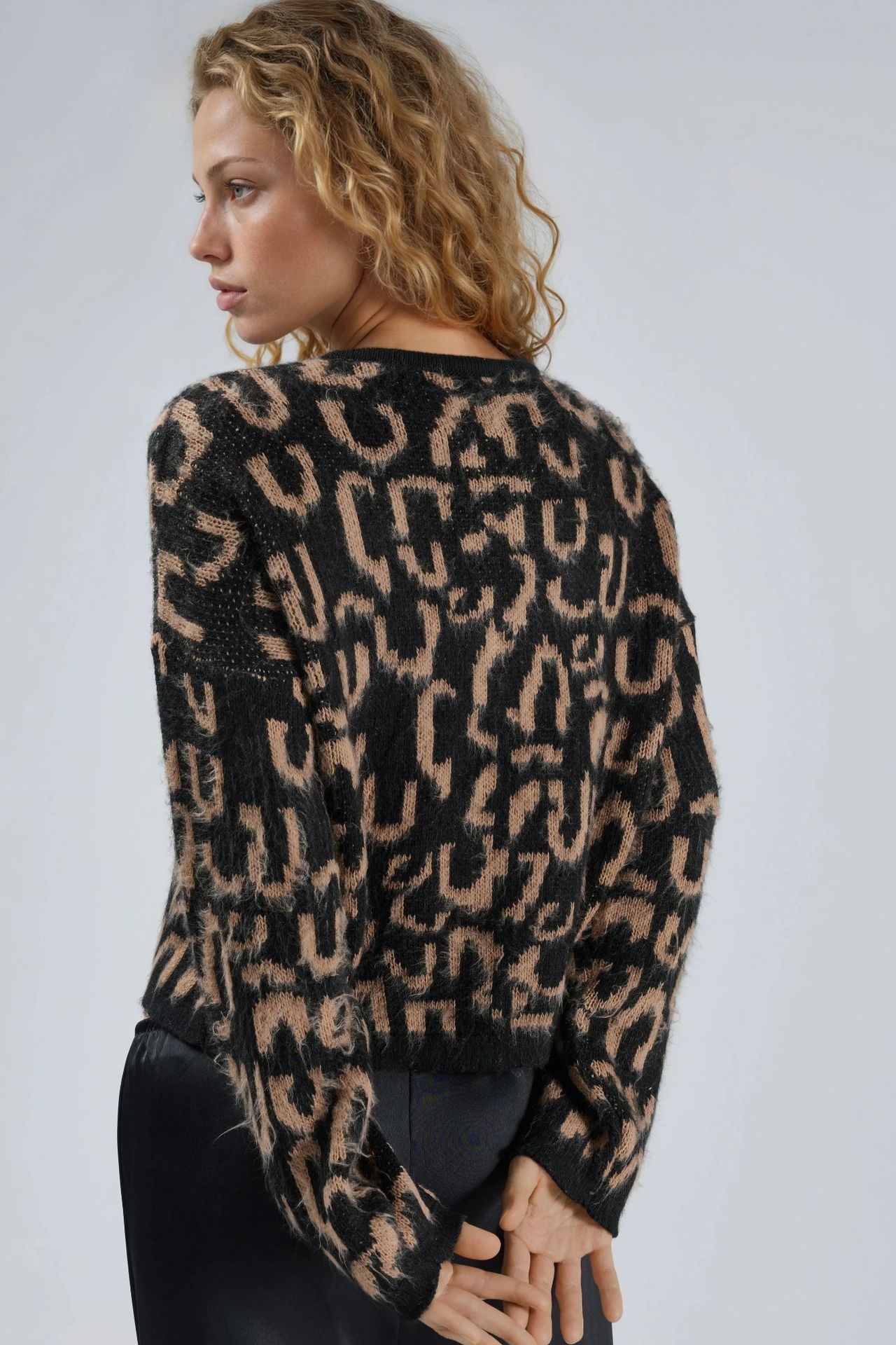 MY FASHION Jacquard  Long Sleeve Buttoned Cardigan