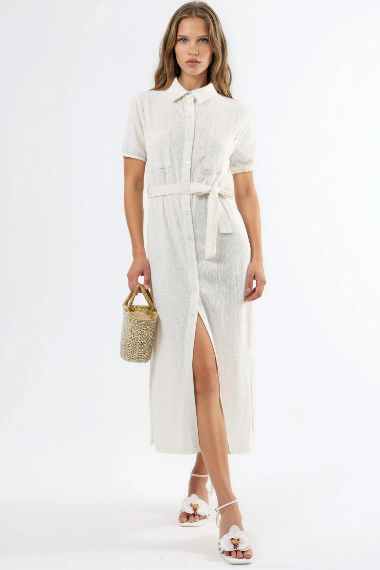 BUSEM Belted Midi Shirt Dress 1