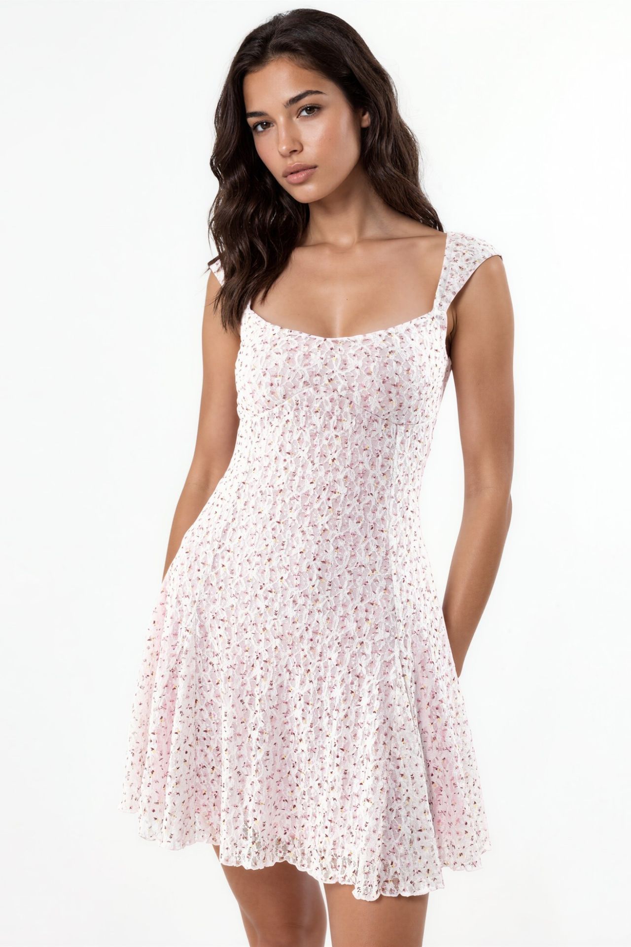 Mini Lace Printed Dress 1