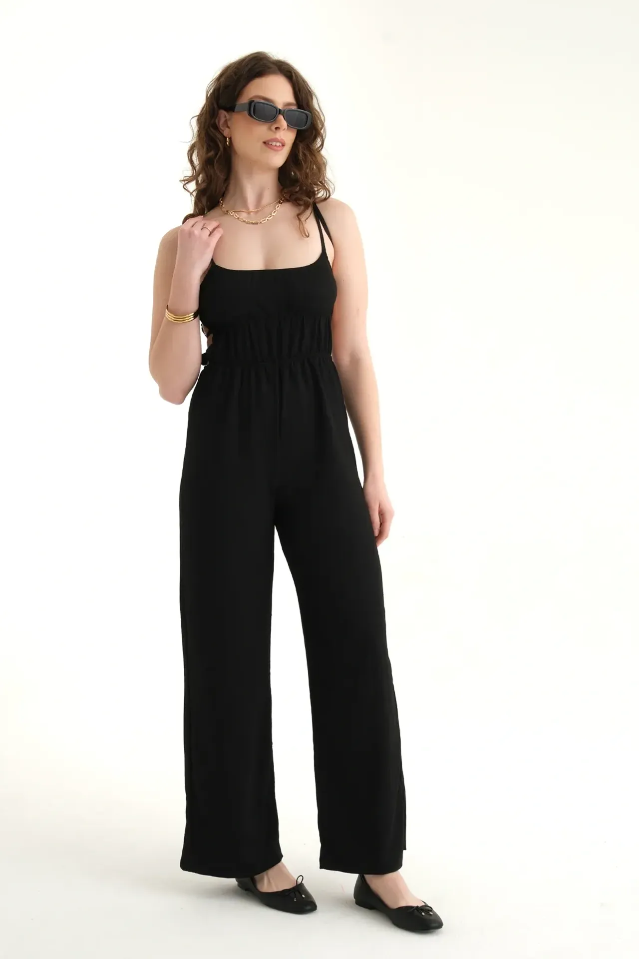 Spaghetti Strap Wide Leg Jumpsuit