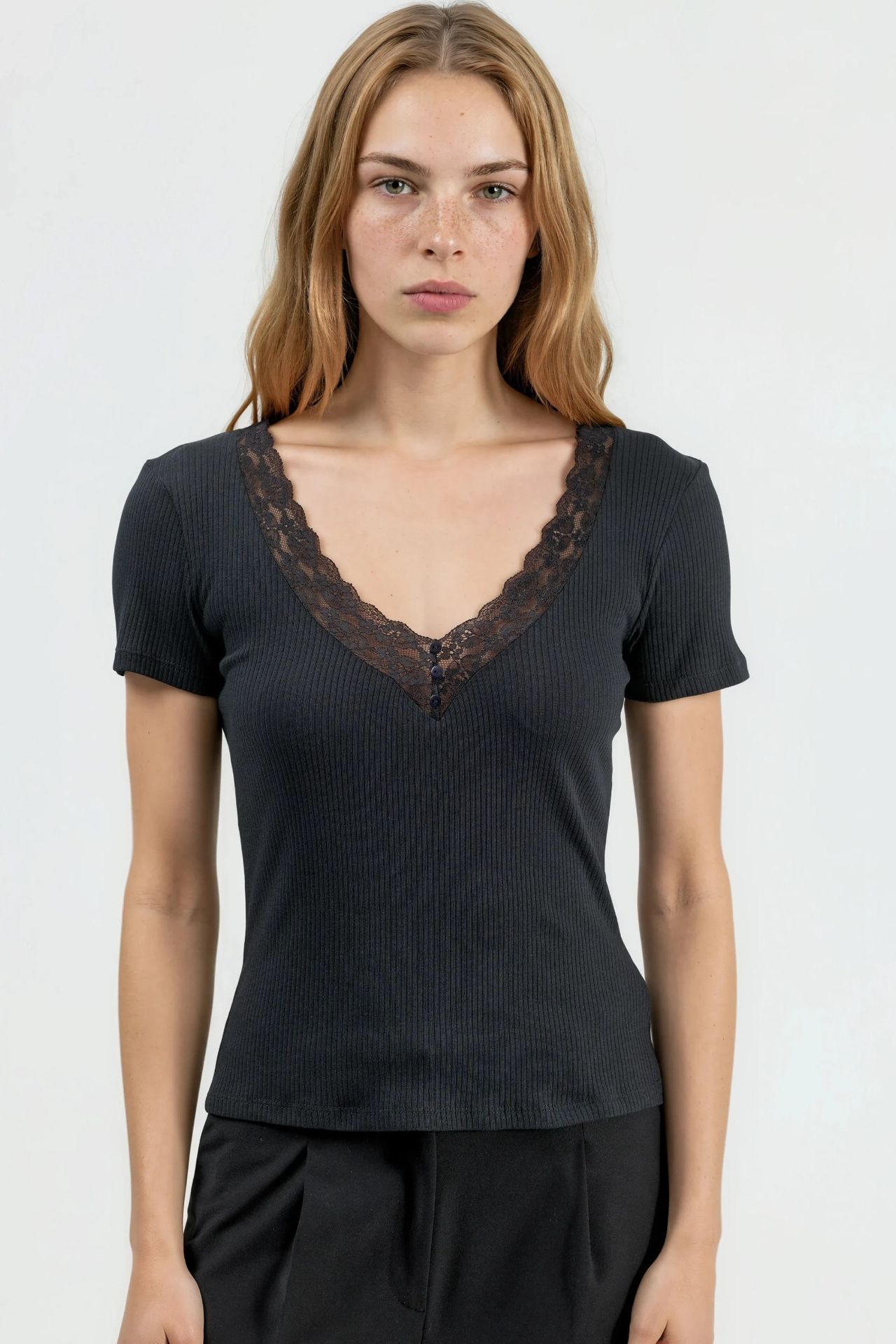 BUSEM V-Neck Blouse with Lace Detail 5