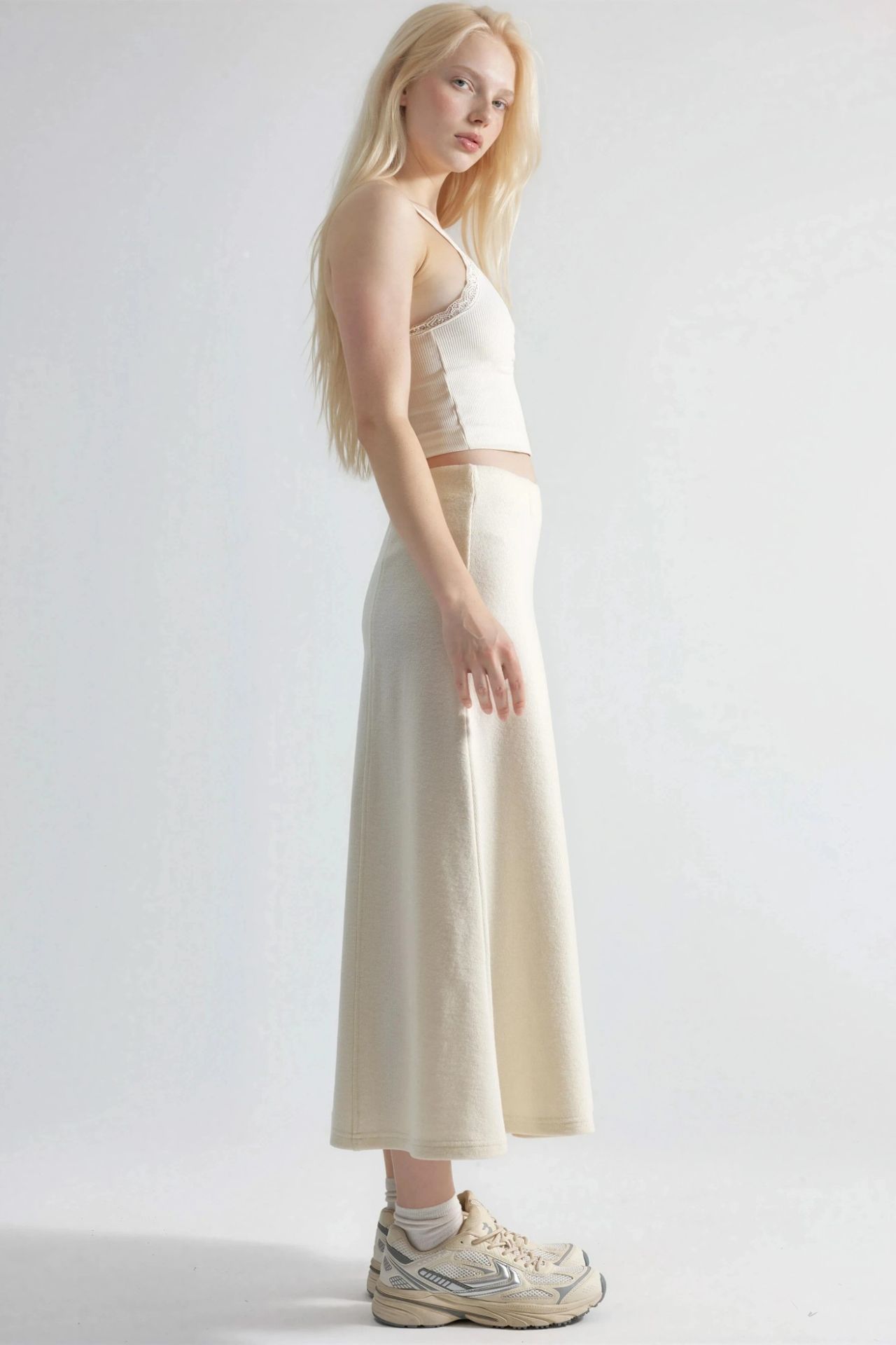 BUSEM Soft Textured A-Line Midi Skirt 4
