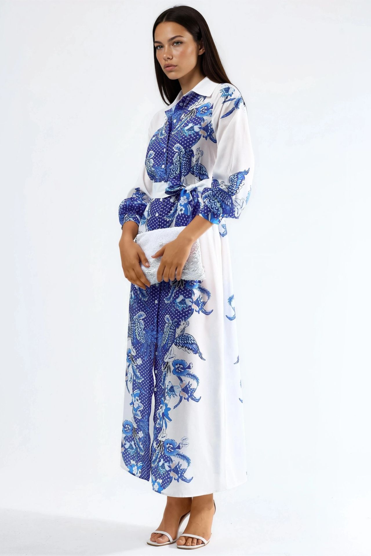 MSN Floral Belted Midi Dress 2