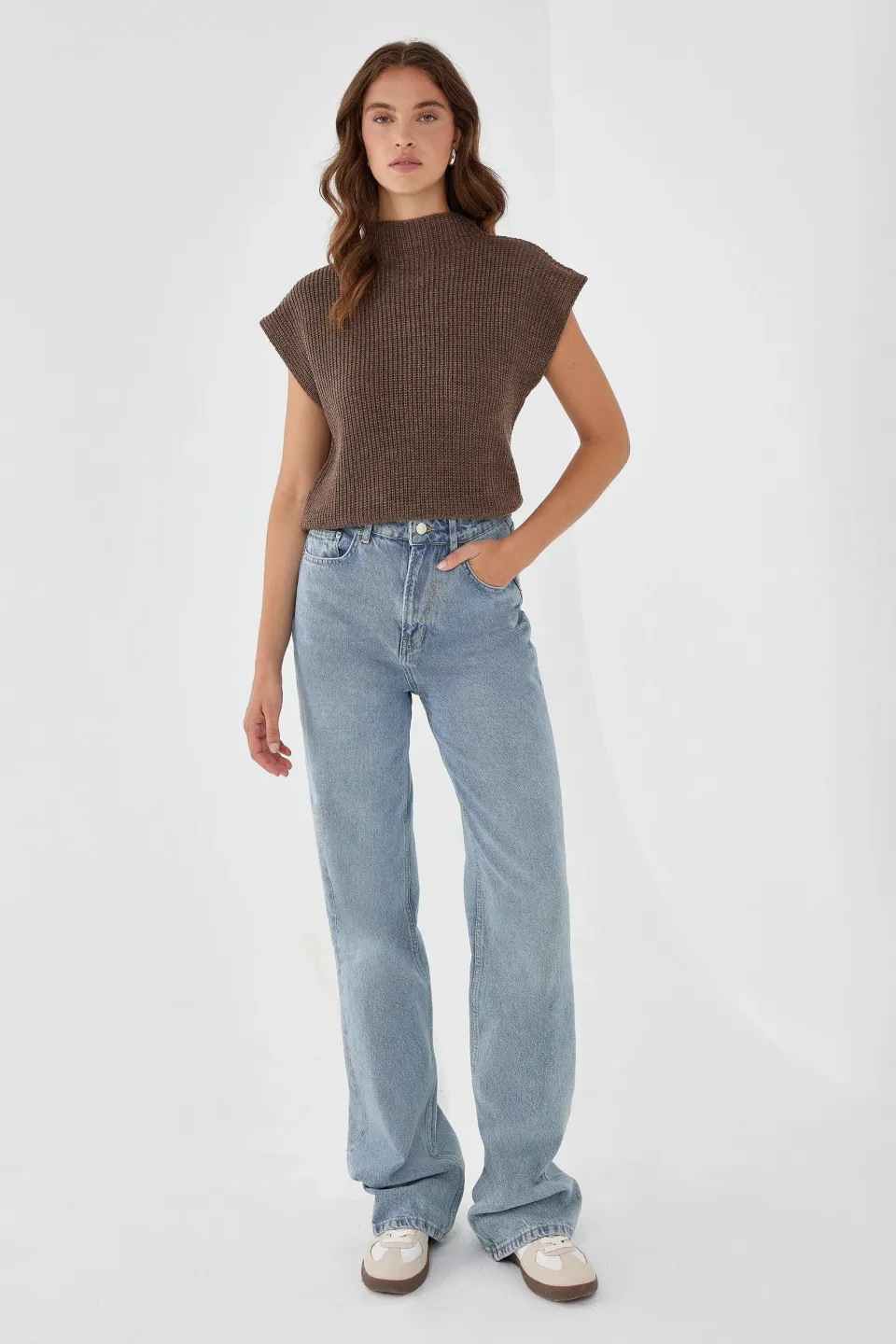 Half Turtleneck Knit Sweater