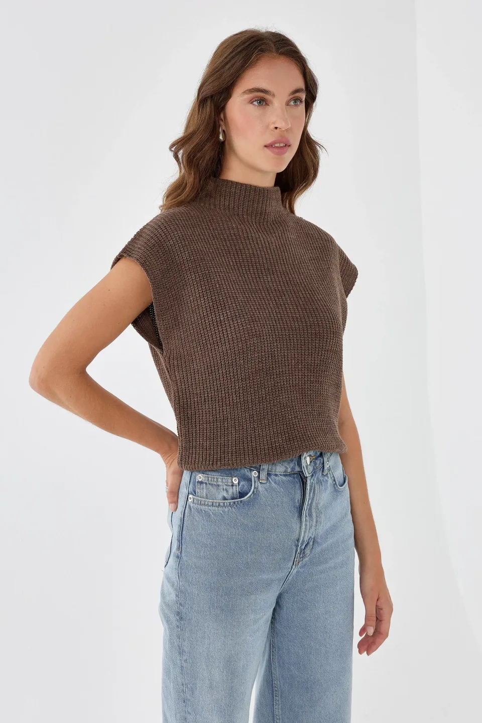 Half Turtleneck Knit Sweater