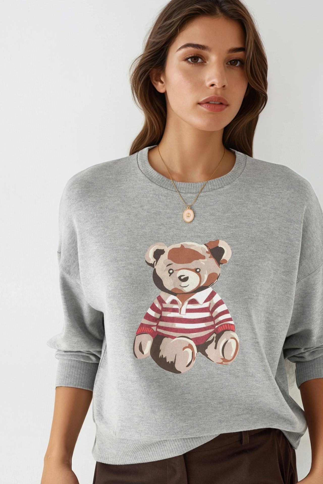 BUSEM Printed Crew Neck Long Sleeved Sweatshirt 2