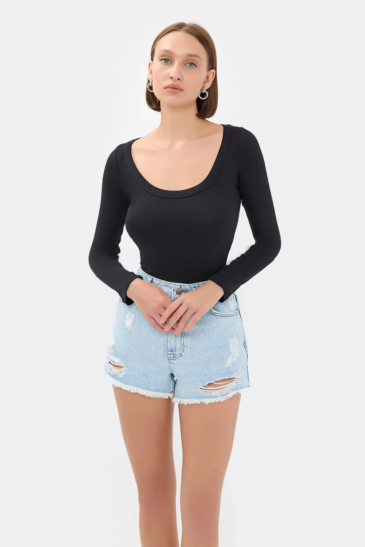 Long Sleeve Basic Cotton Croptop