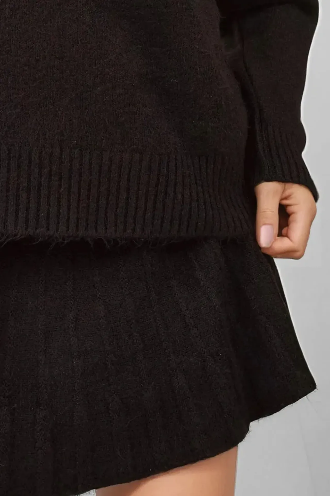 BDART Textured Oversized Turtleneck Knit Co-Ord Set 3