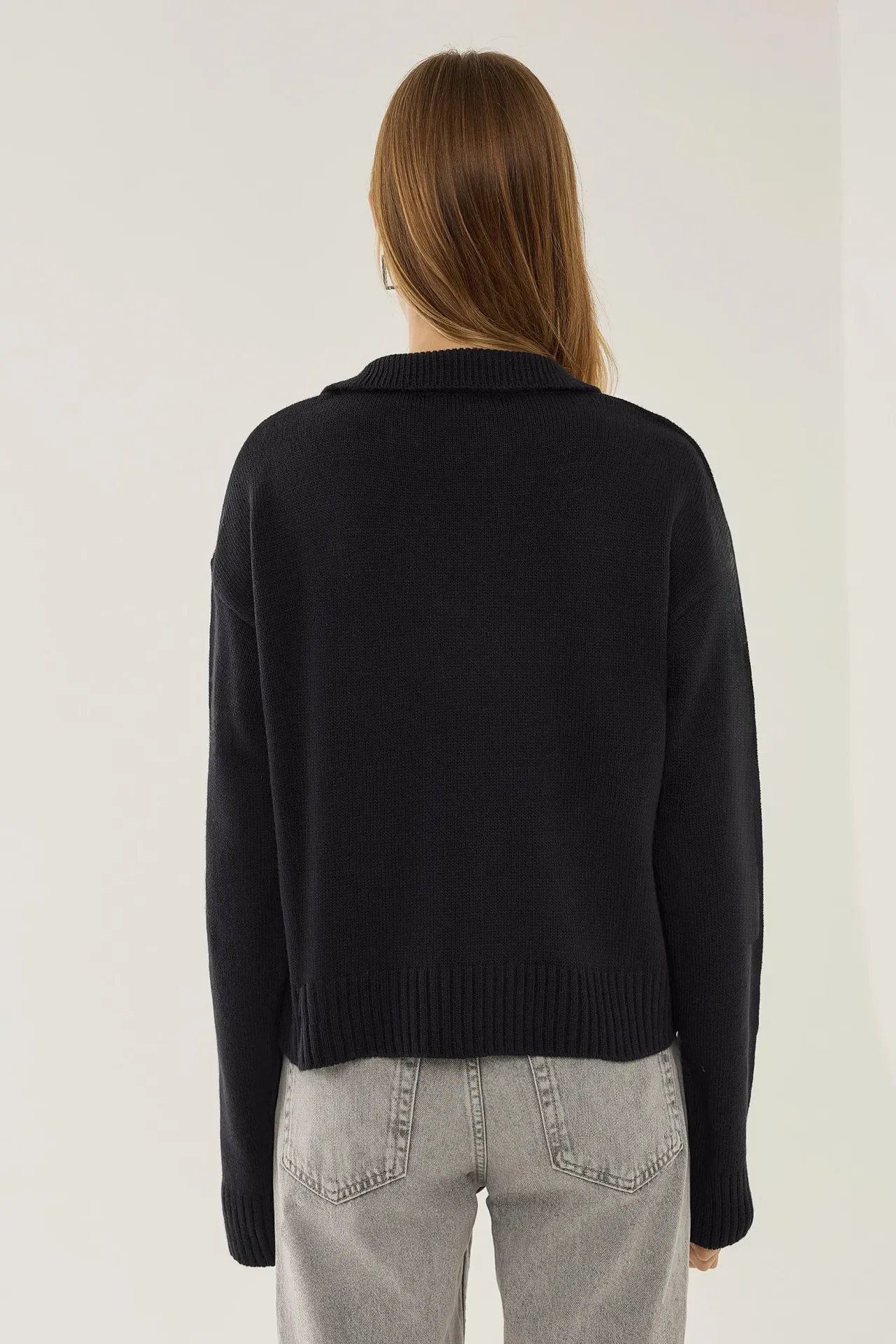 Polo Collar Knit Sweater