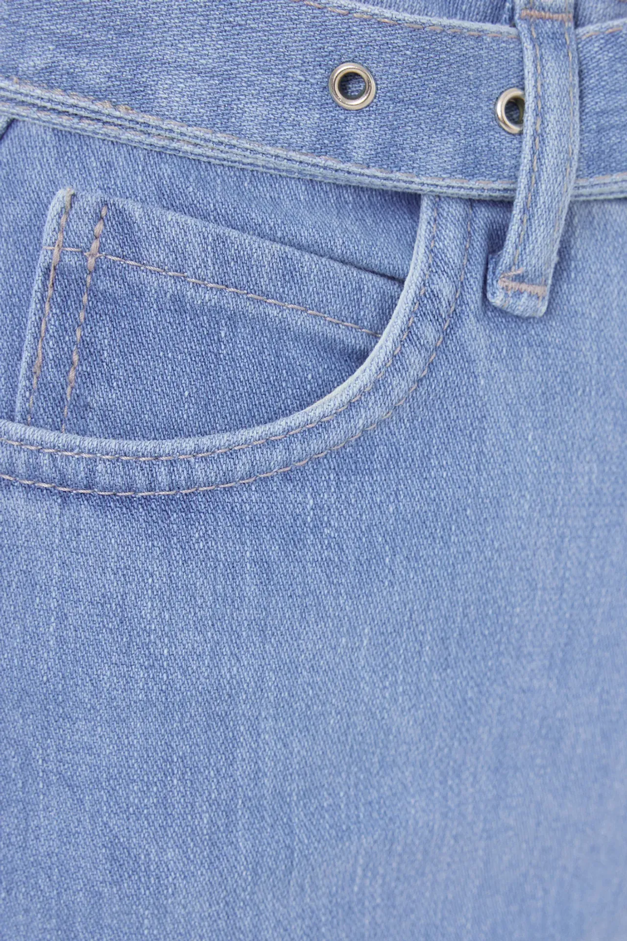 High-Waist Denim Mini Shorts with Seamless Hem