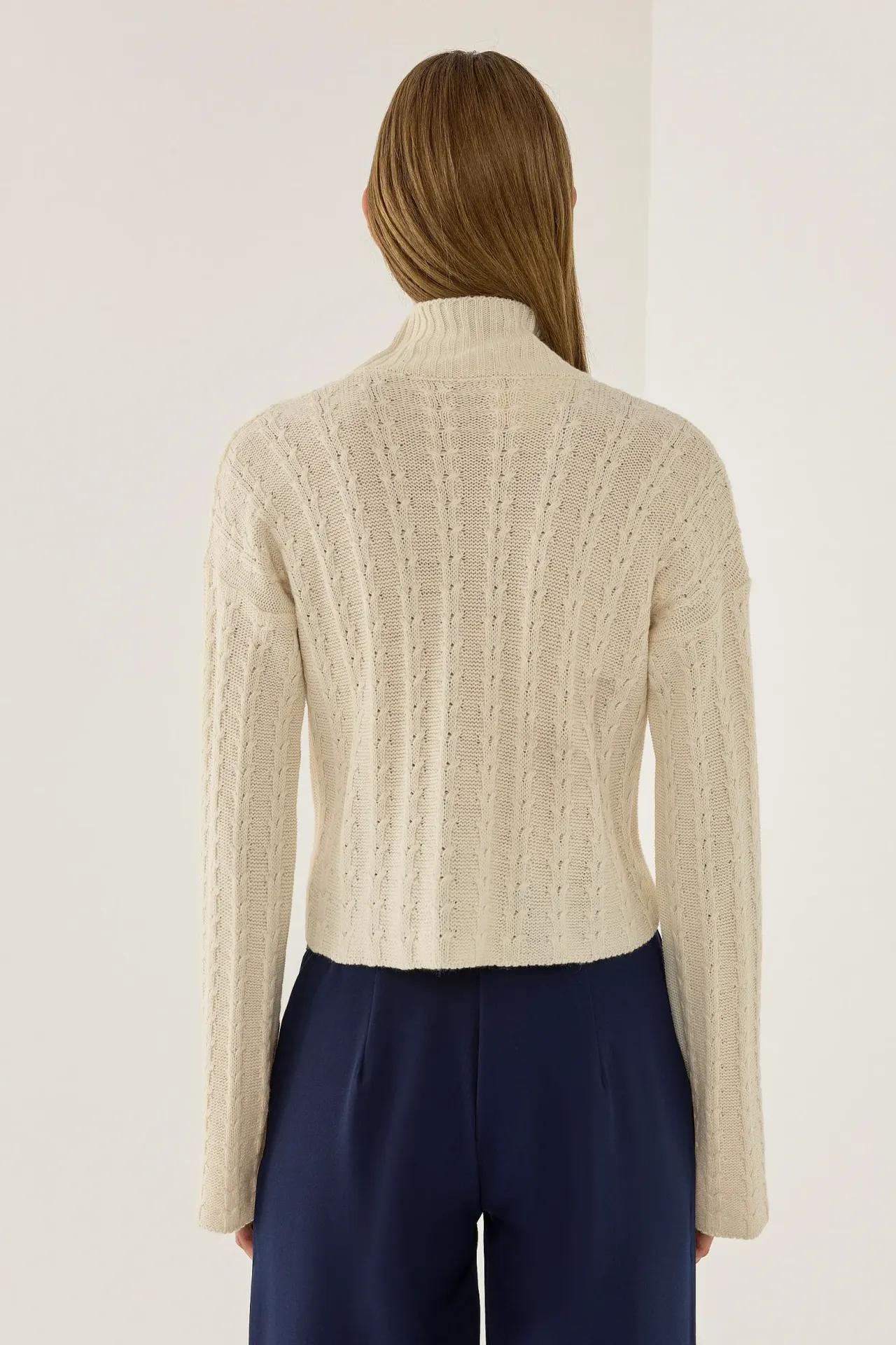 Textured Knitwear Half Turtleneck Sweater