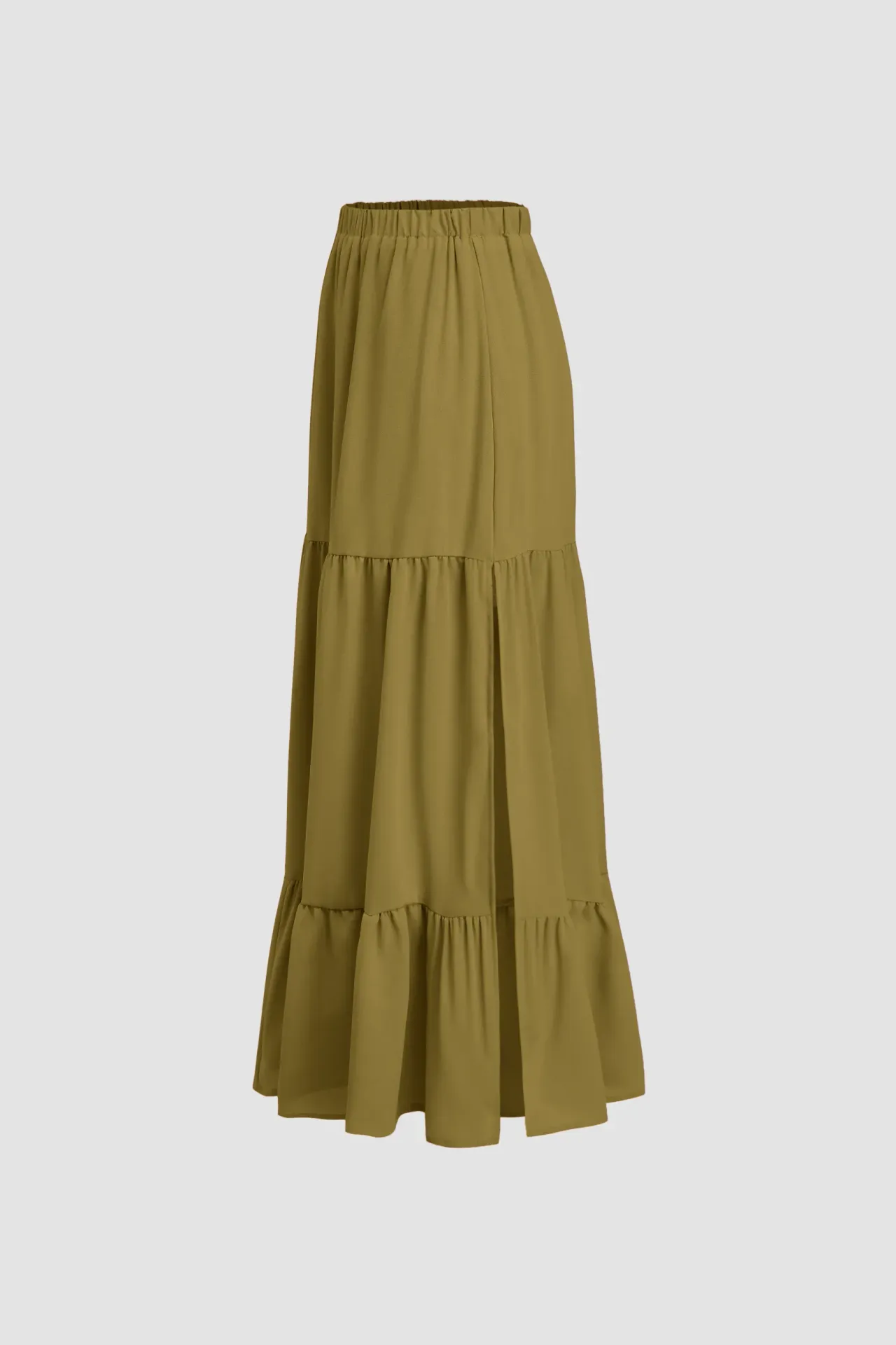 Tiered Maxi Skirt with Elastic Waist