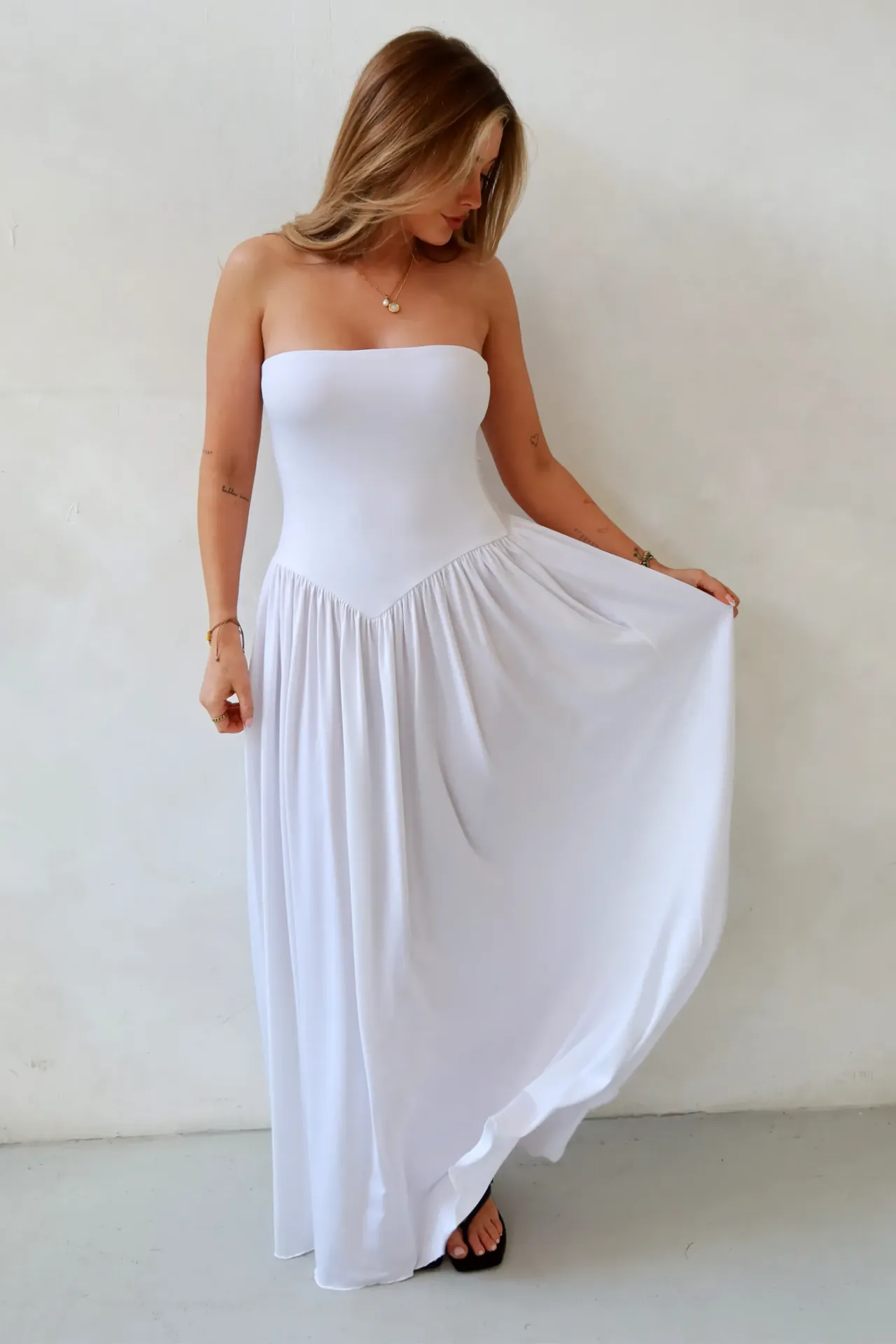 Sofie Strapless Fitted Maxi Dress