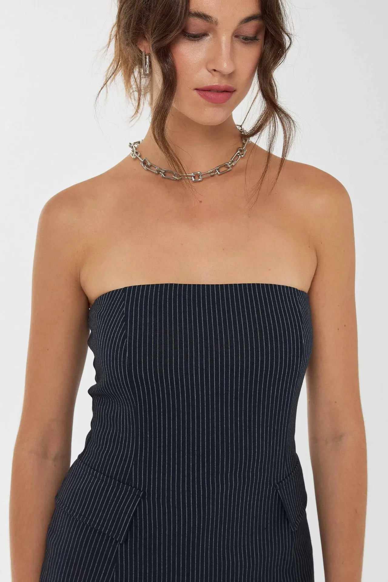 Striped Strapless Top