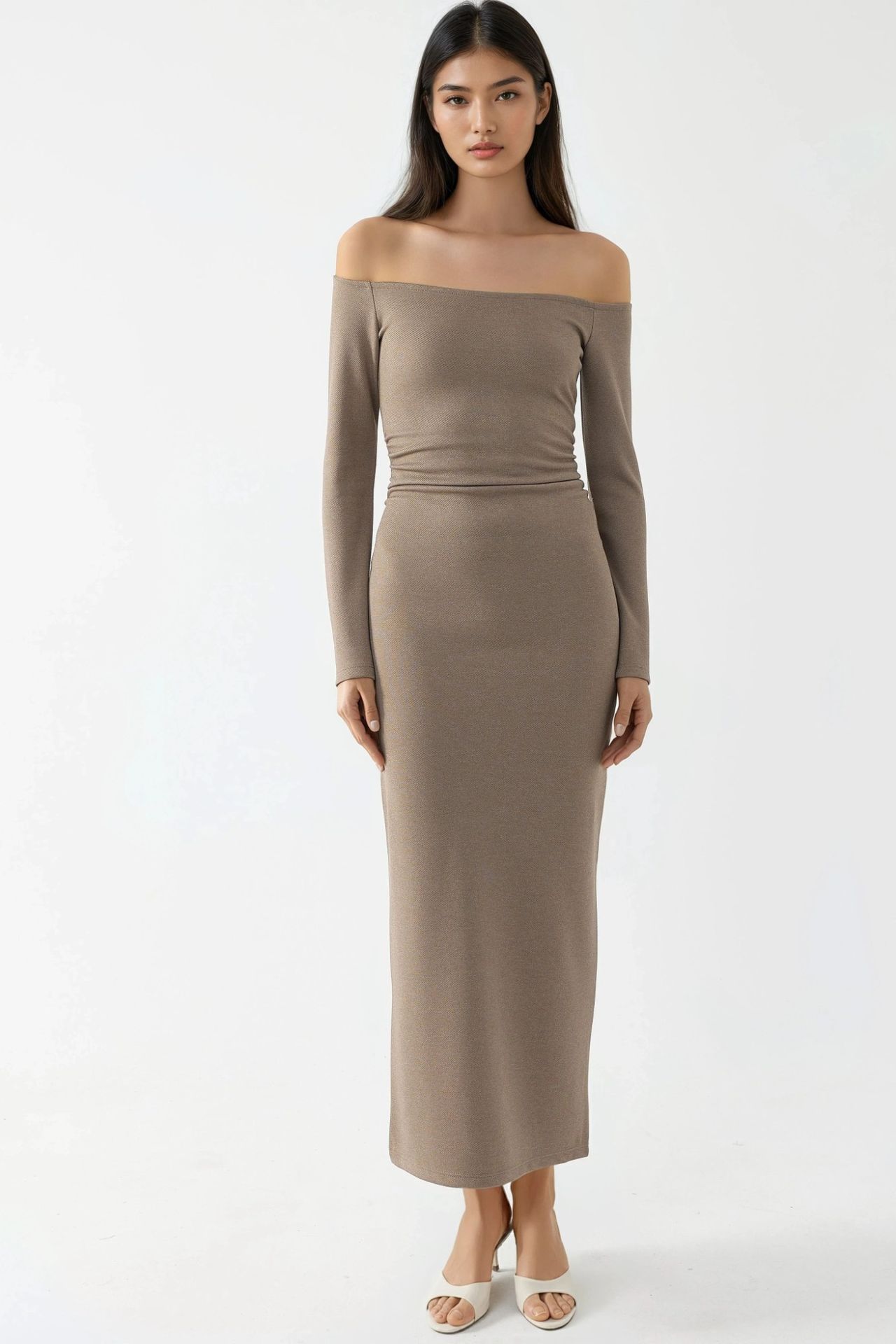 BUSEM Off-Shoulder Bodycon Maxi Dress 7