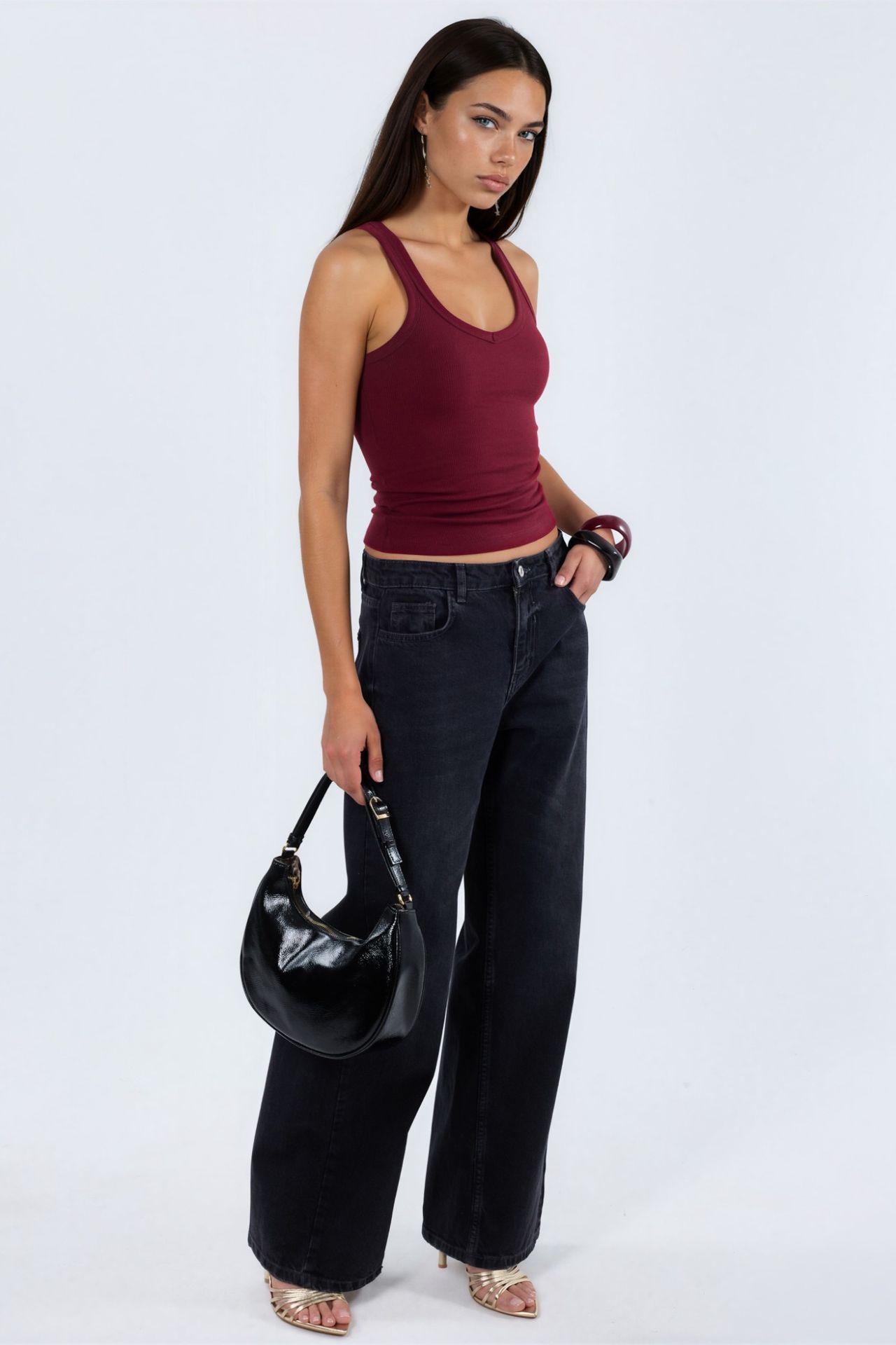 BUSEM V Yaka Ribanalı Tank Top 4
