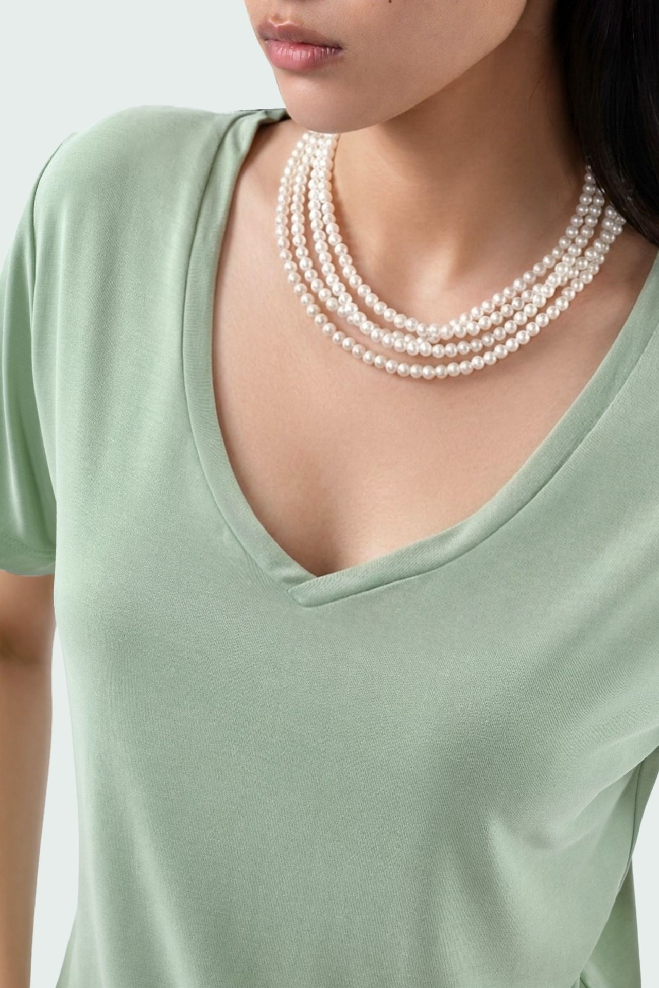 BUSEM V-Neck Short Sleeve Modal Blouse 4
