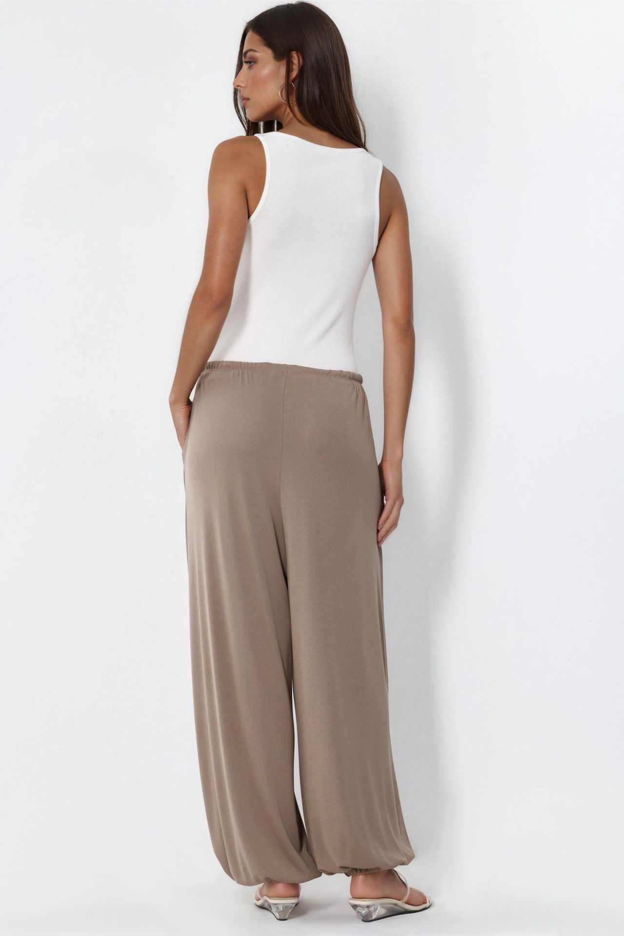 BUSEM Women's Long Elastic Waist Jogger Pants 3