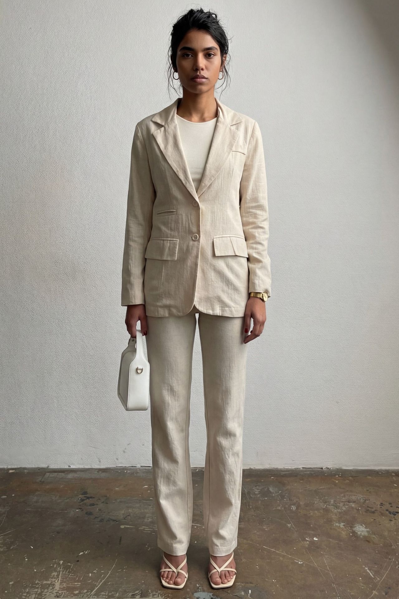 MY FASHION Buttoned Jacket Collar Two-Piece Set 3
