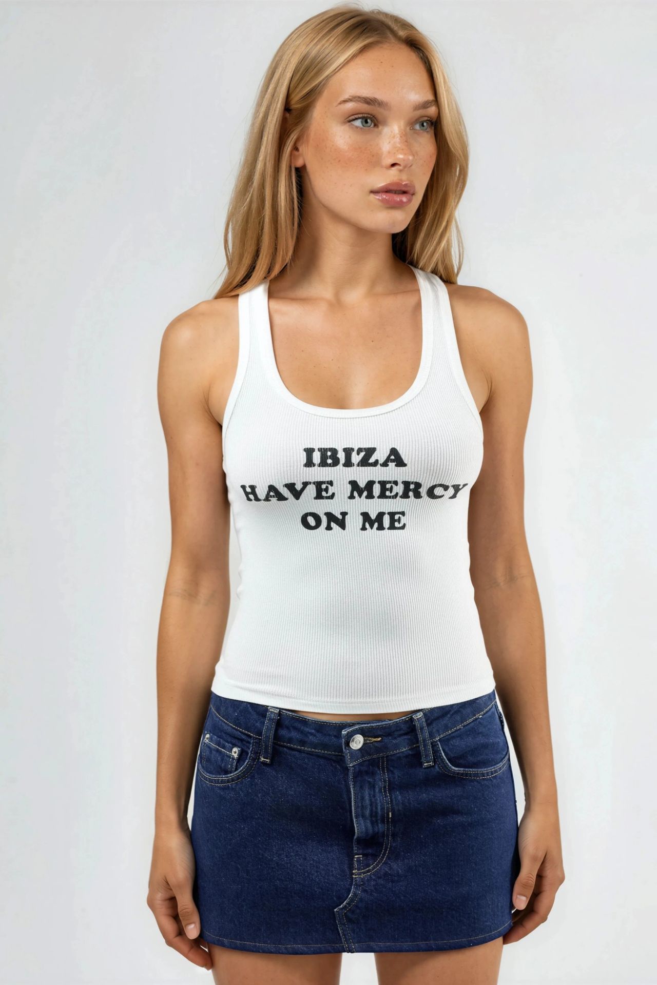 BUSEM Ribbed Printed Sleeveless U Collar Tank Top 6