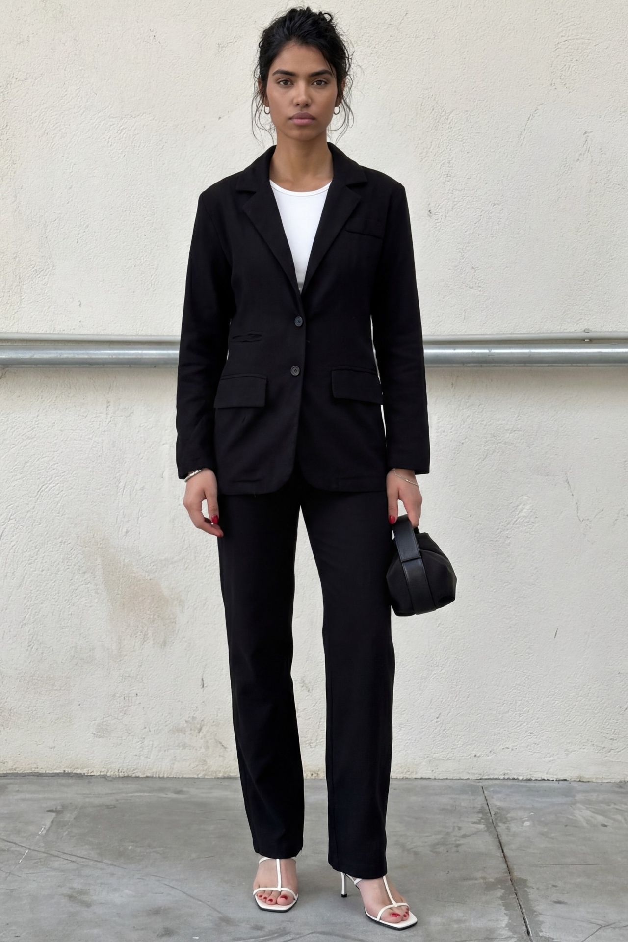 MY FASHION Buttoned Jacket Collar Two-Piece Set 7