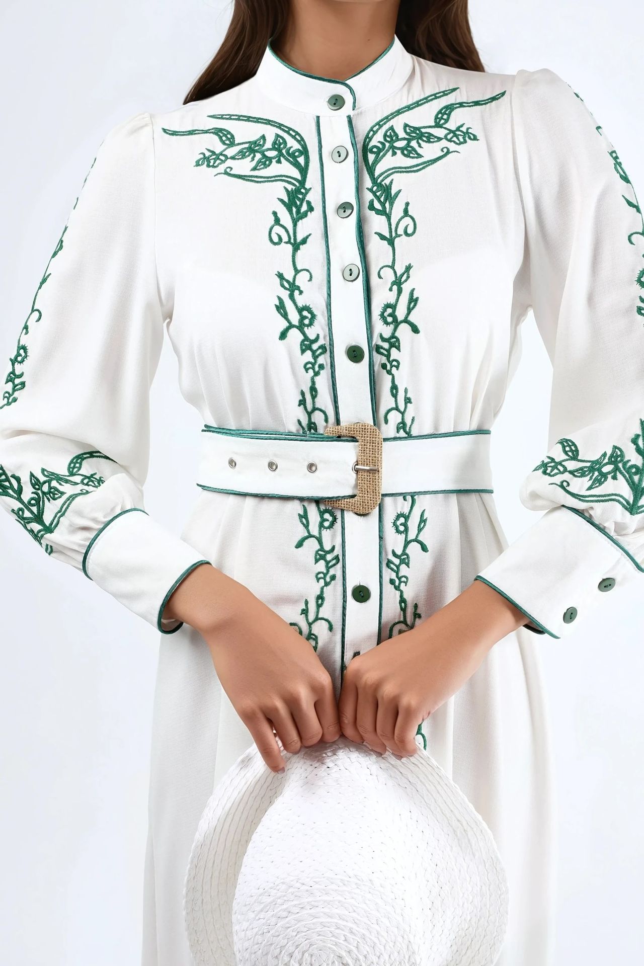 MSN Floral Belted Midi Shirt Dress 5