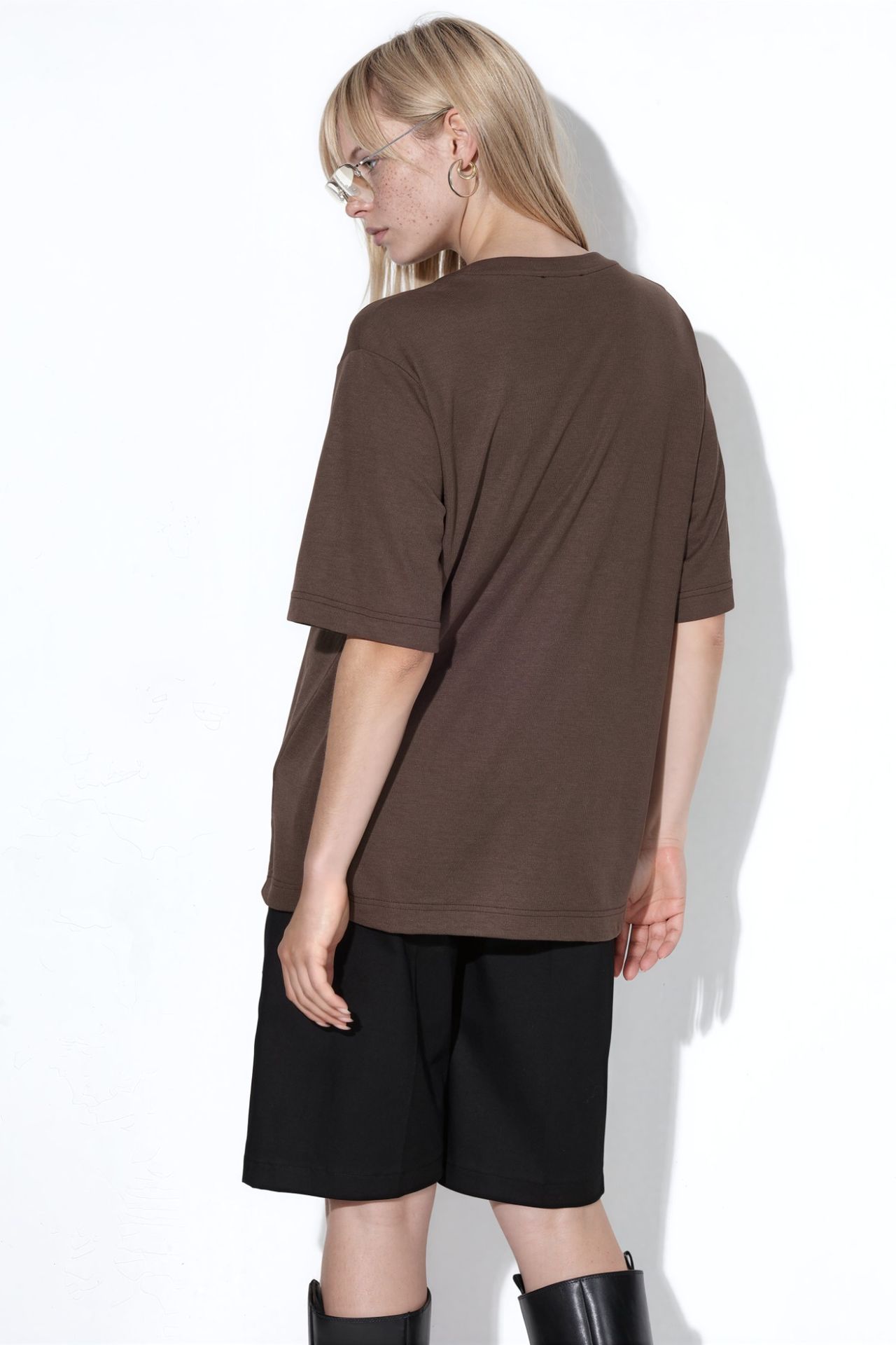 BUSEM Oversized Crew Neck Ribbed T-Shirt 3