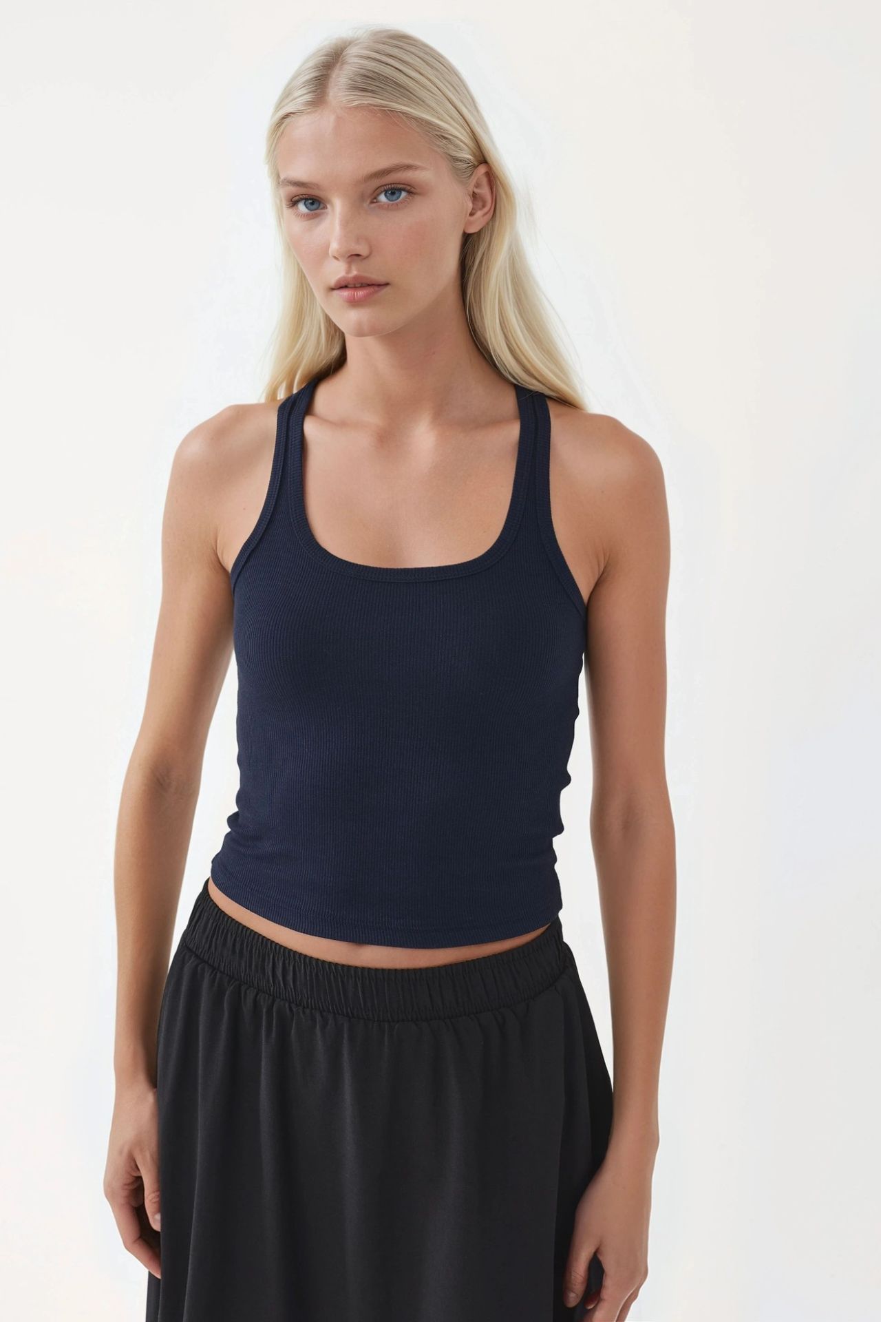 BUSEM Fitted U Collar Knitted Tank Top 6