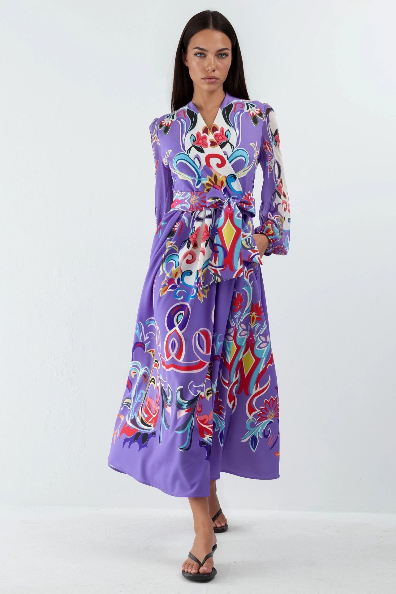 MSN Floral Print Maxi A-Line Dress 4