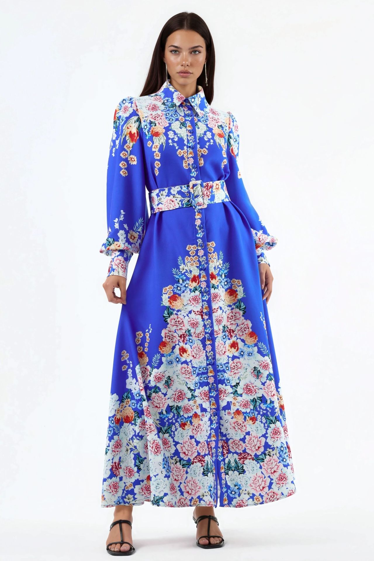 MSN Floral Maxi Dress with Button Closure 5