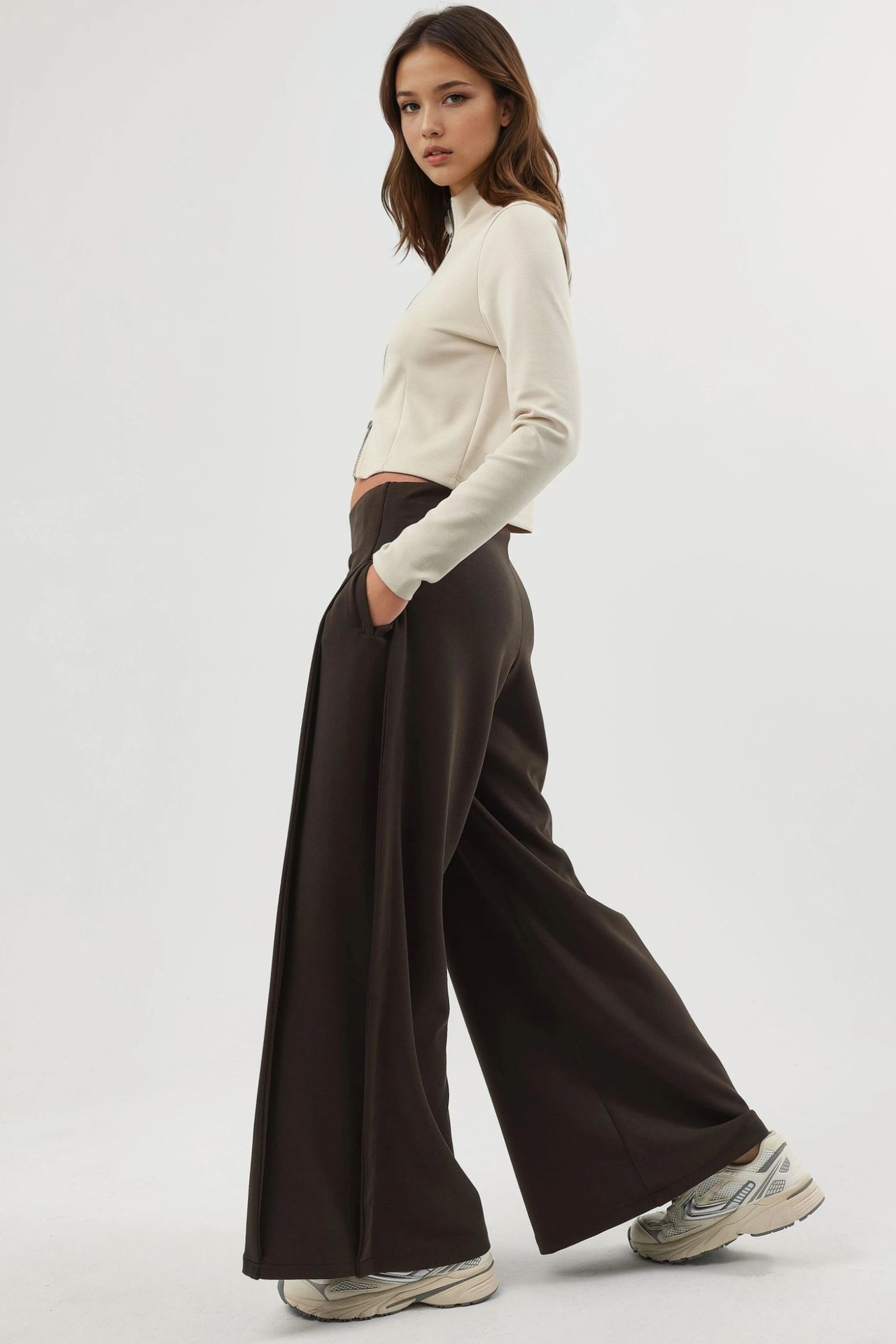 BUSEM Wide Leg Pleated Pants 3
