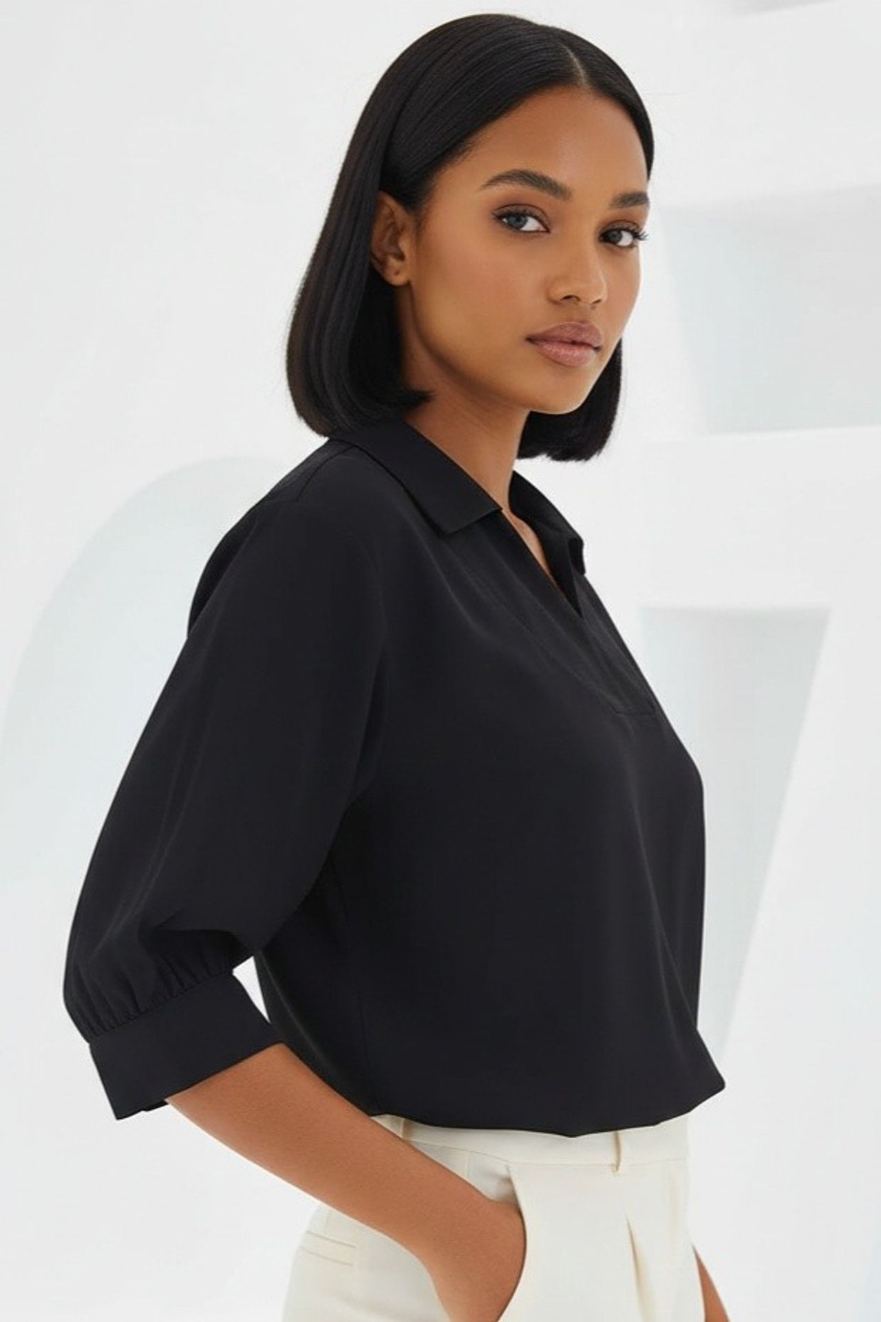 BDART Polo Collar Loose Fit Blouse 2