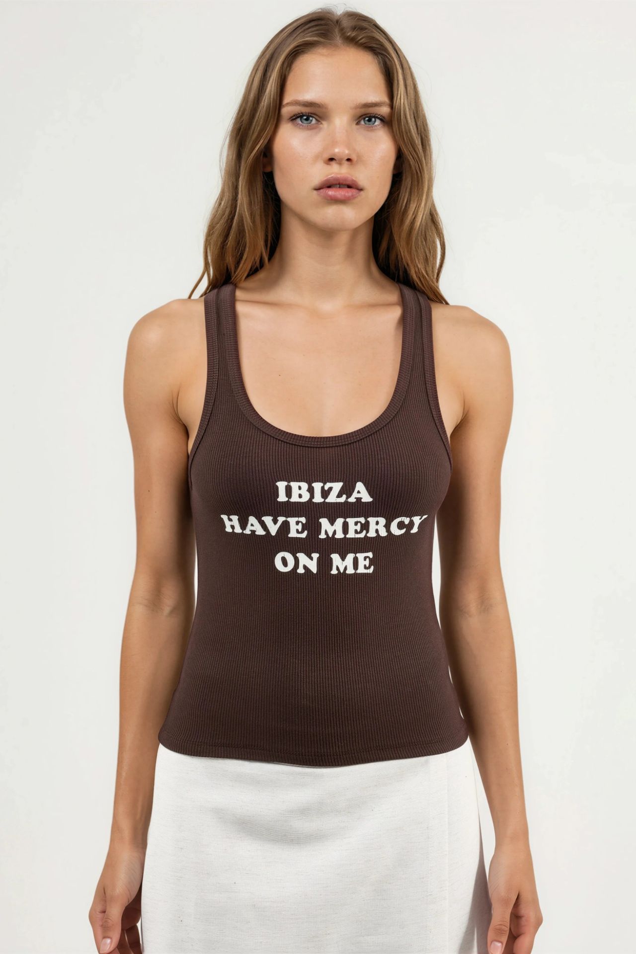 BUSEM Ribbed Printed Sleeveless U Collar Tank Top 6